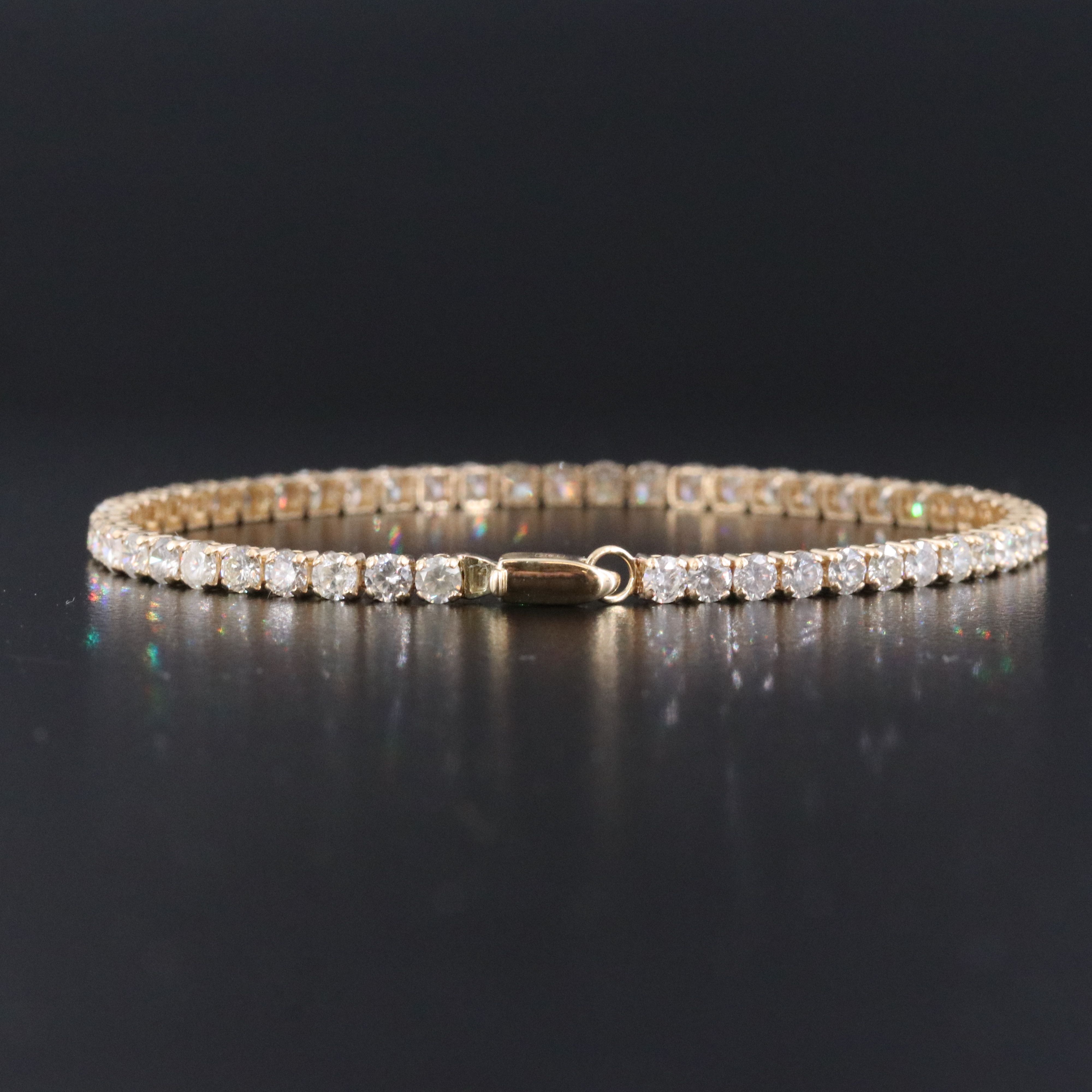 14K 4.87 CTW Fancy Color Diamond Line Bracelet with IGI Jewelry Report
