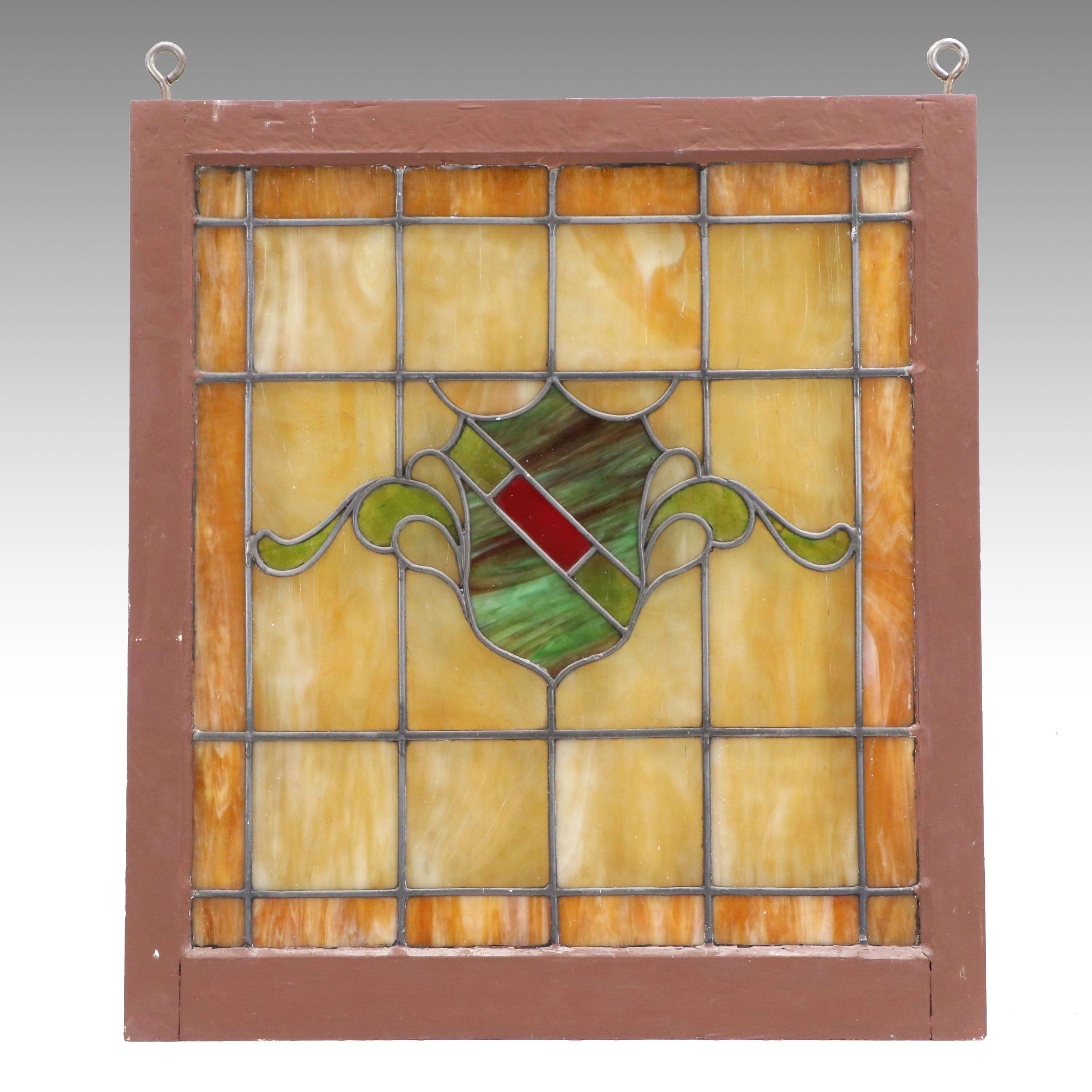 Edwardian Hanging Stained Glass, Late 19th to Early 20th Century
