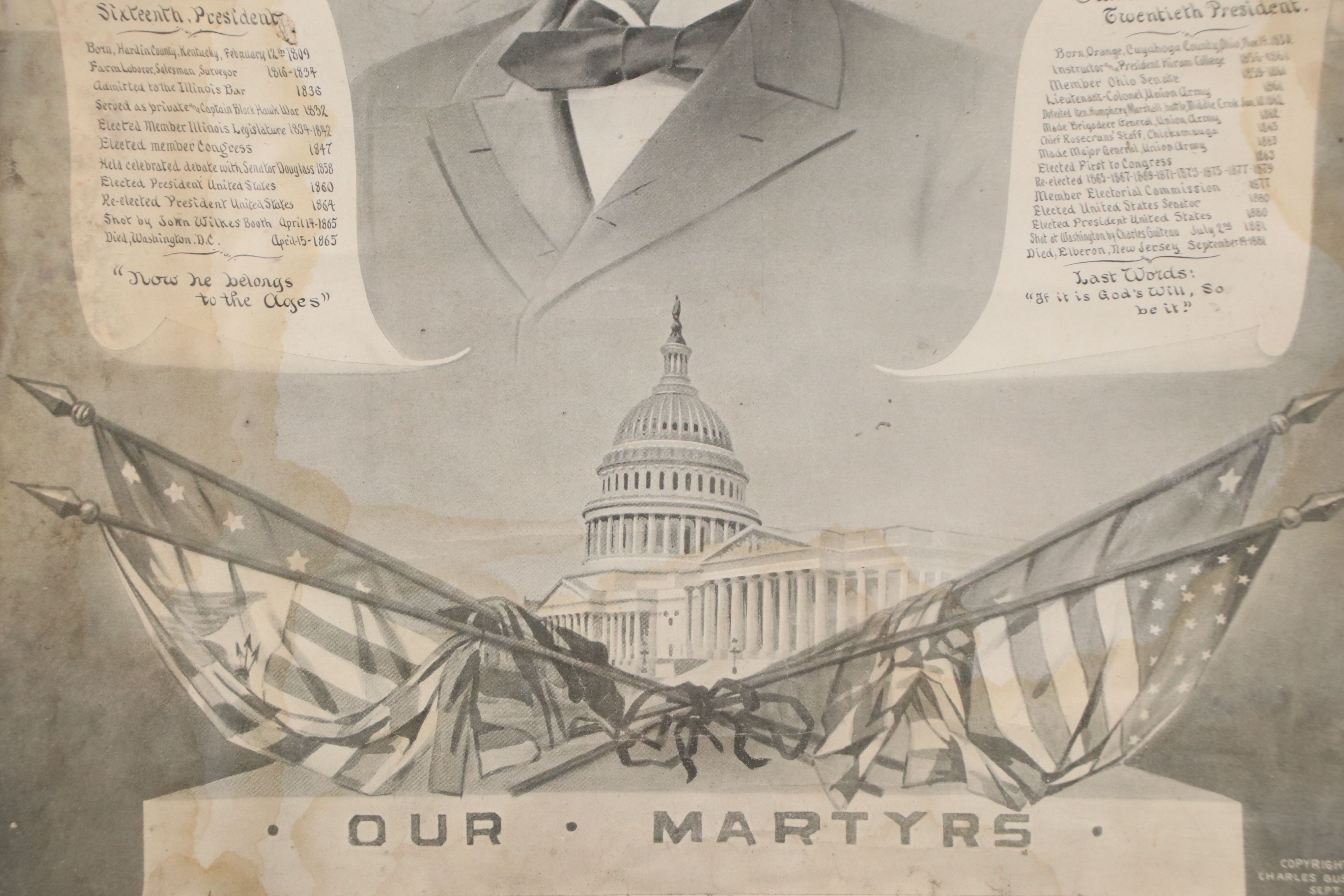 Charles Gustrine & Co. Halftone Poster "Our Martyrs," 1901