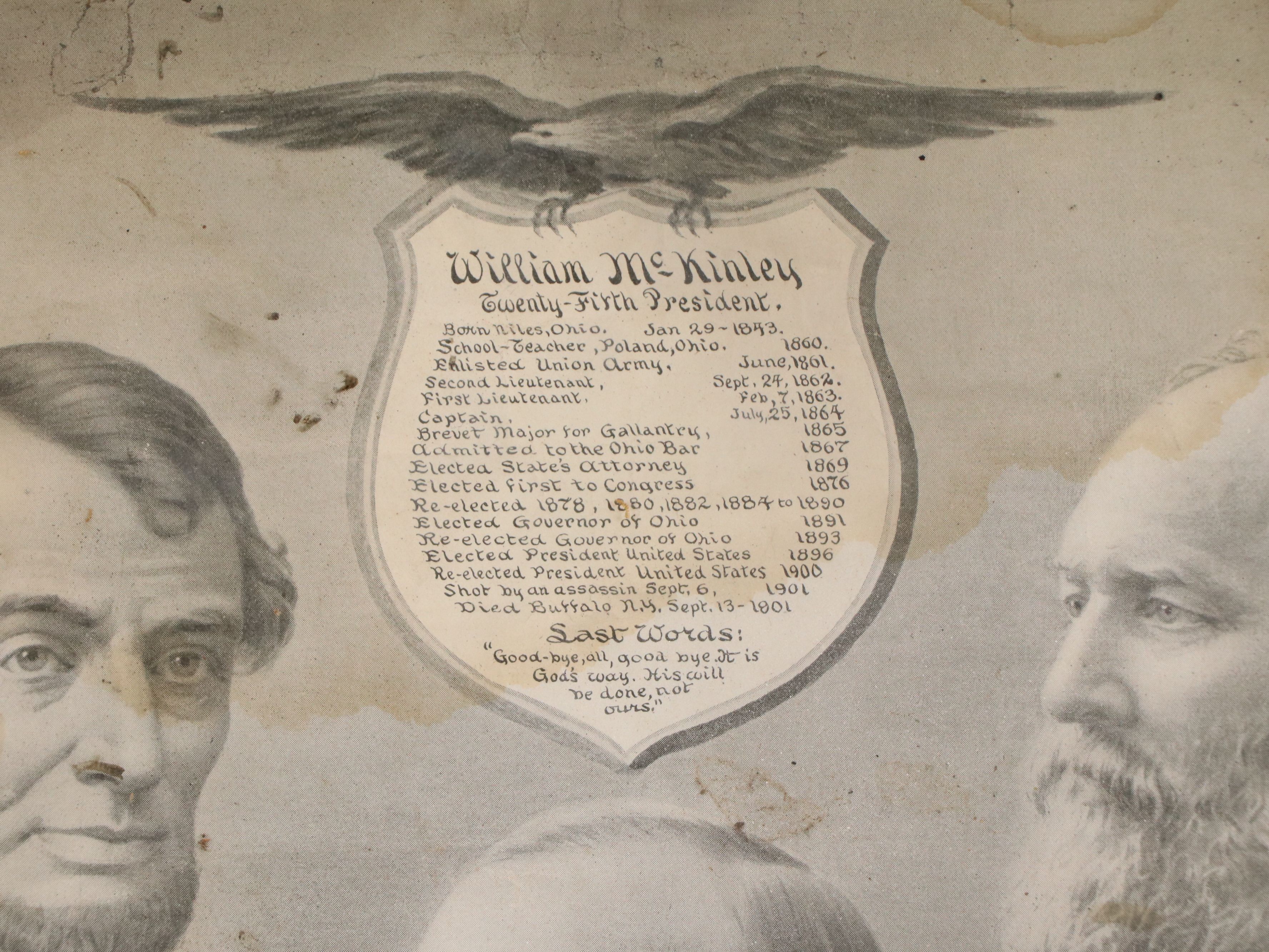 Charles Gustrine & Co. Halftone Poster "Our Martyrs," 1901