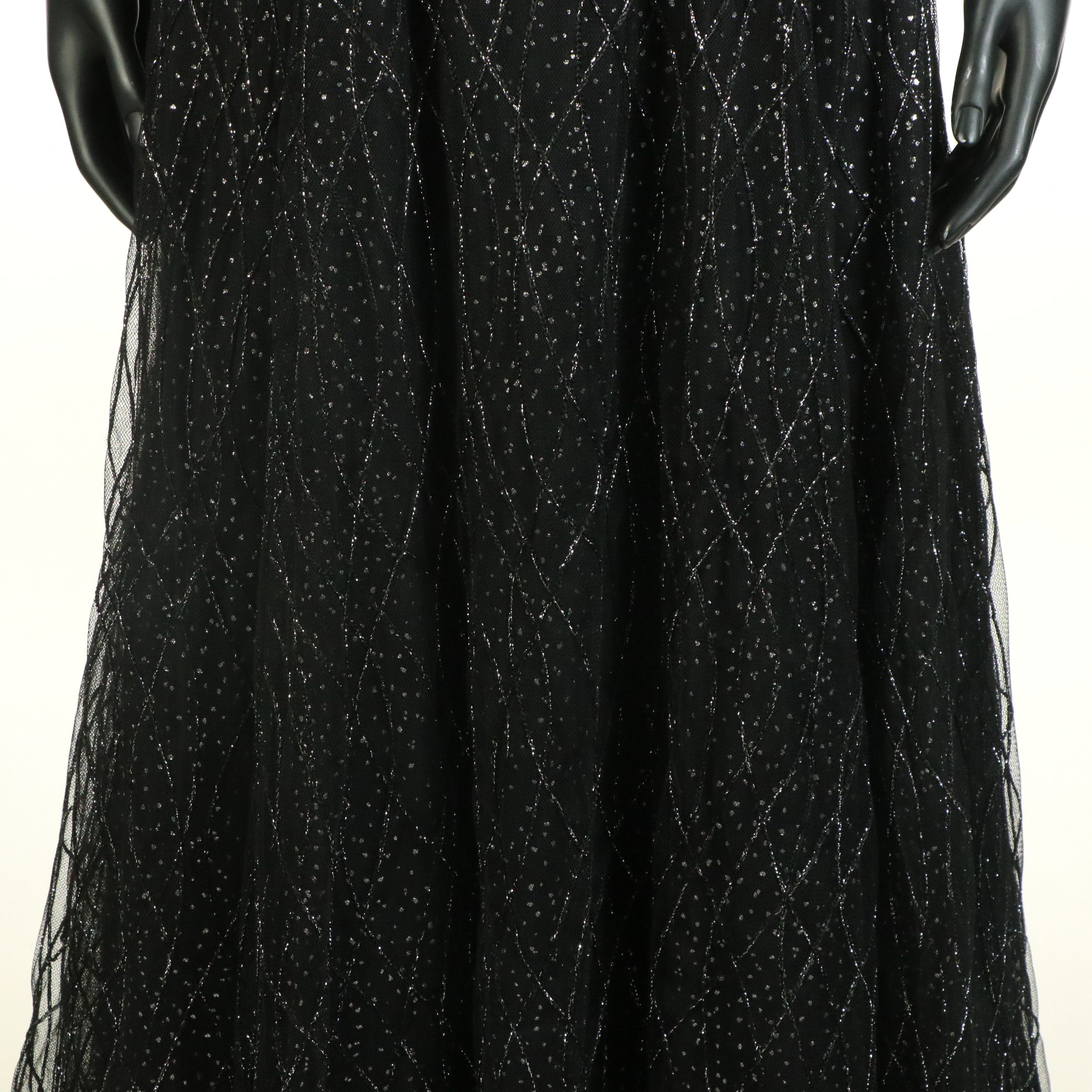 Victor Costa Embellished Strapless Mid-Length Gown