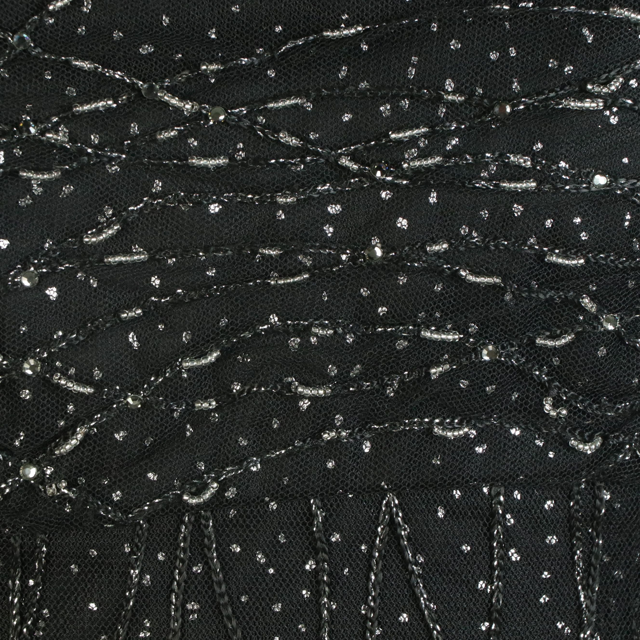 Victor Costa Embellished Strapless Mid-Length Gown