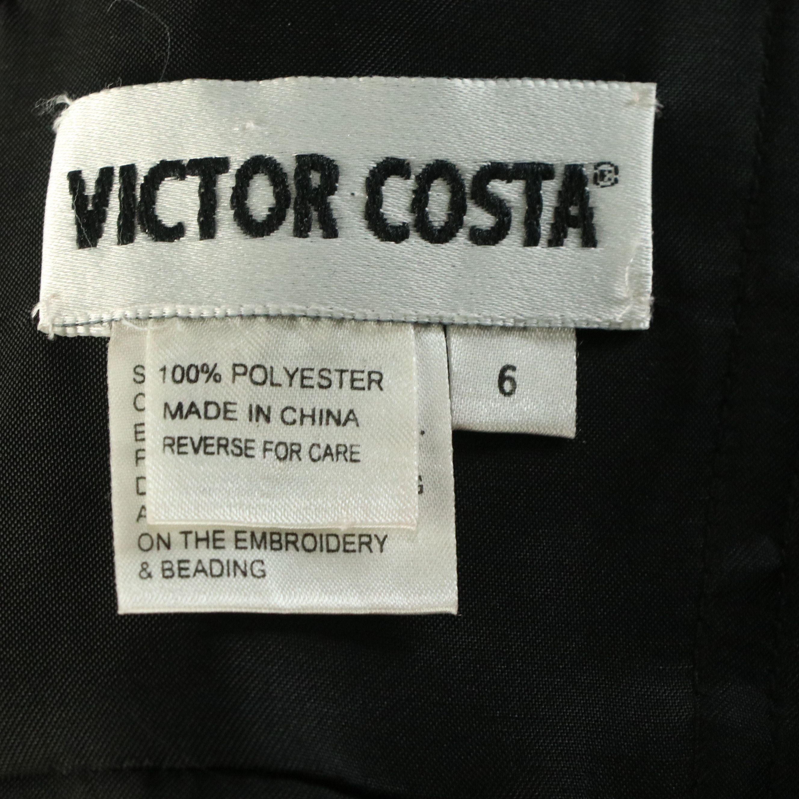 Victor Costa Embellished Strapless Mid-Length Gown