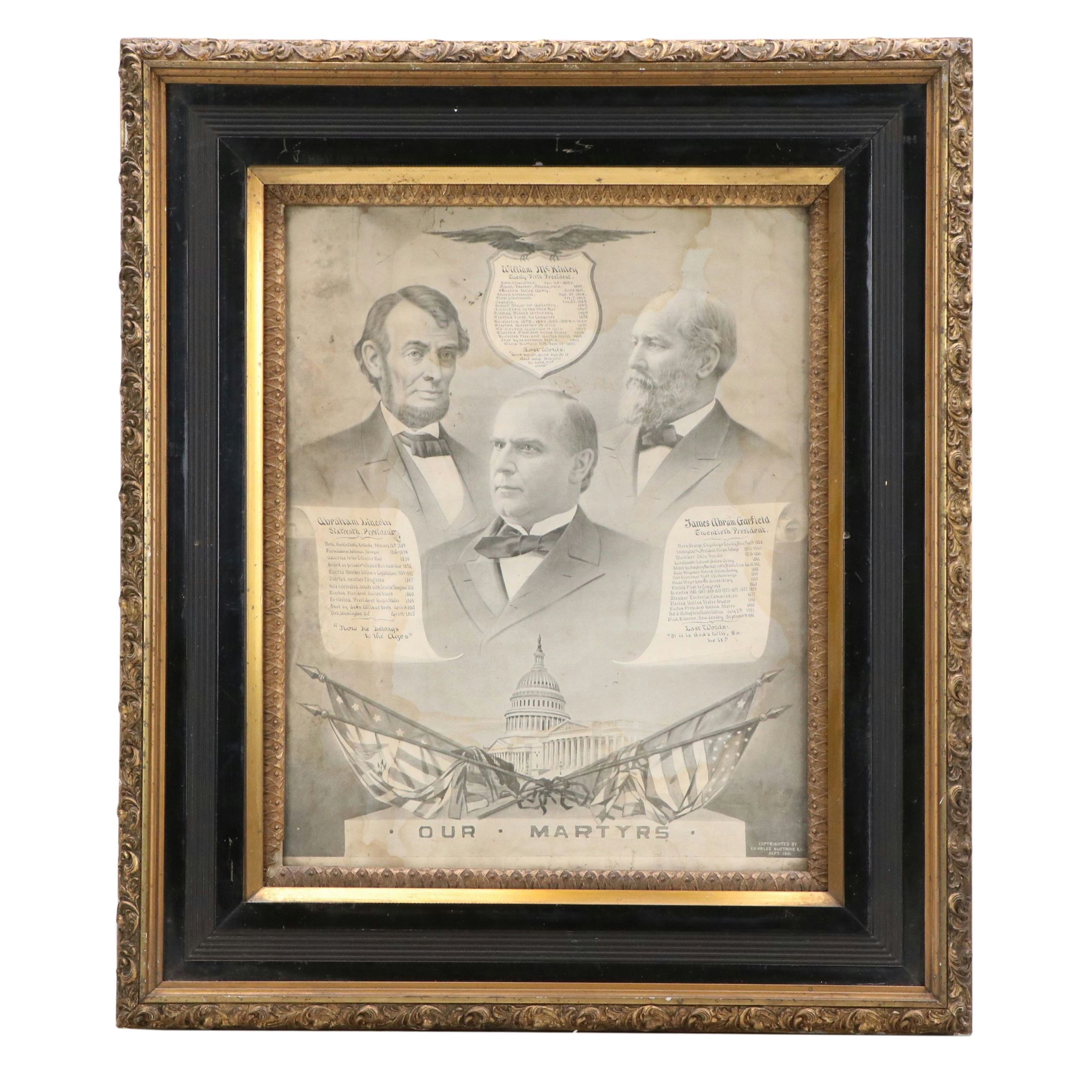 Charles Gustrine & Co. Halftone Poster "Our Martyrs," 1901