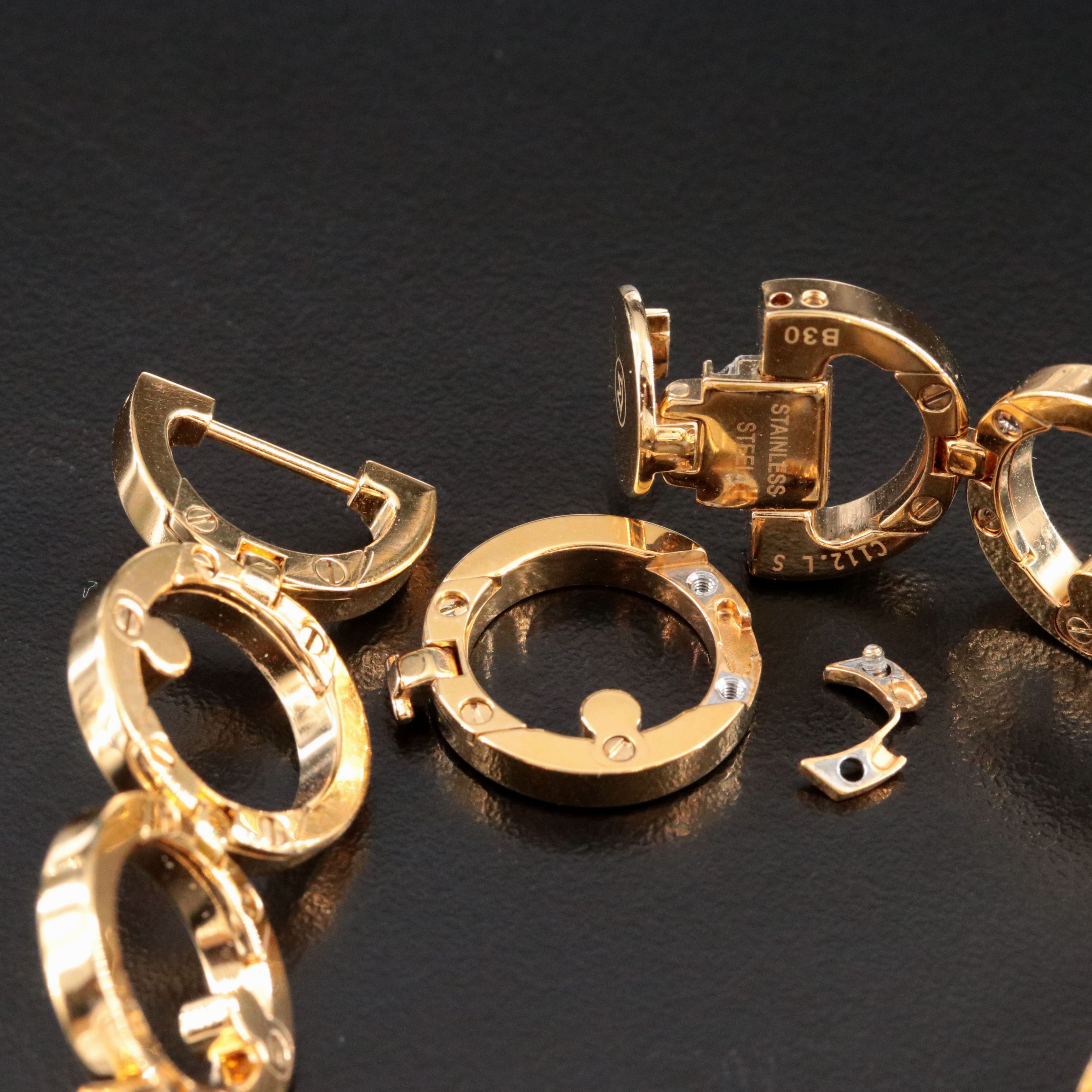 Movado Ono Gold-Tone Stainless Steel Diamond Accented Open Link Dress Watch