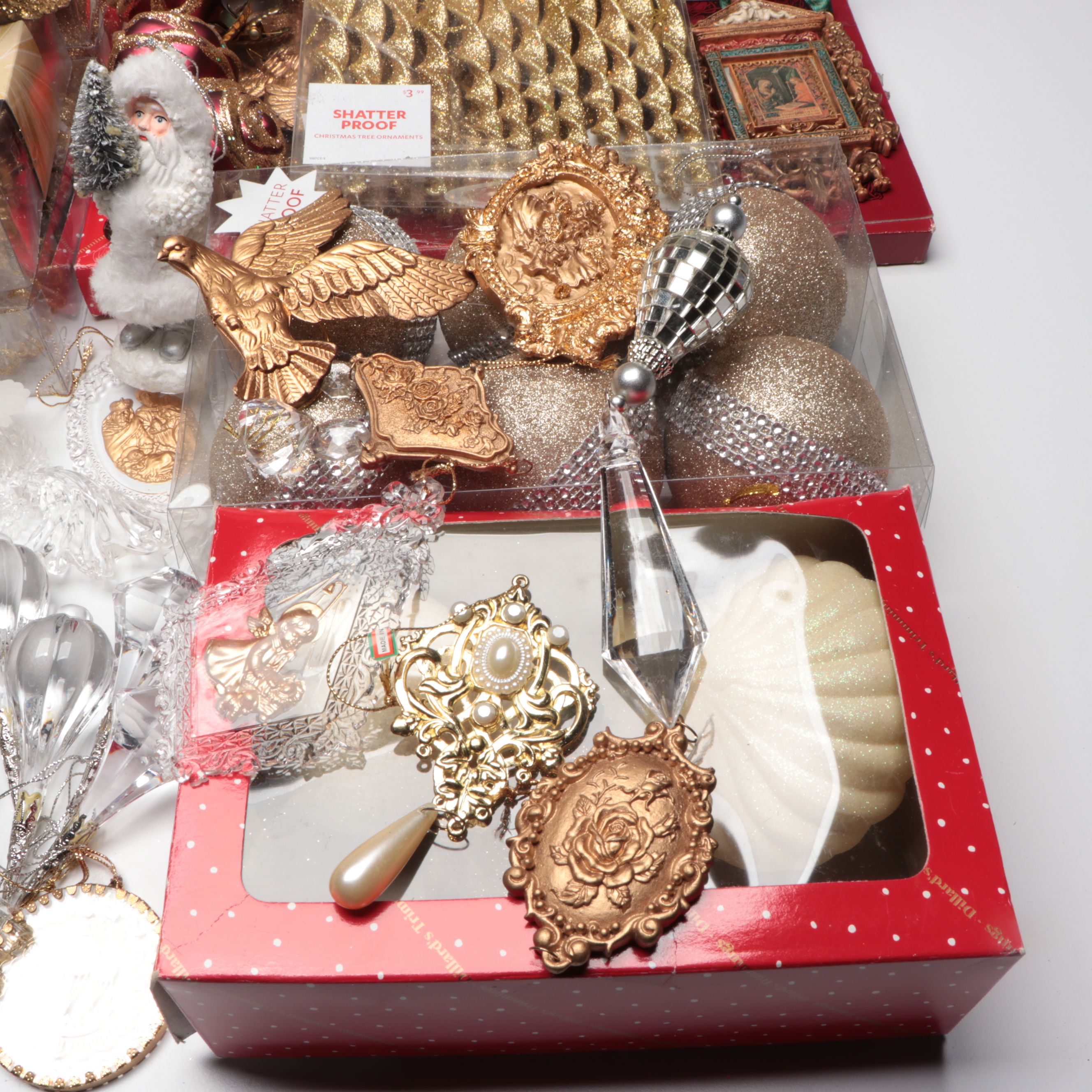 Gold and Silver Finish Christmas Ornaments