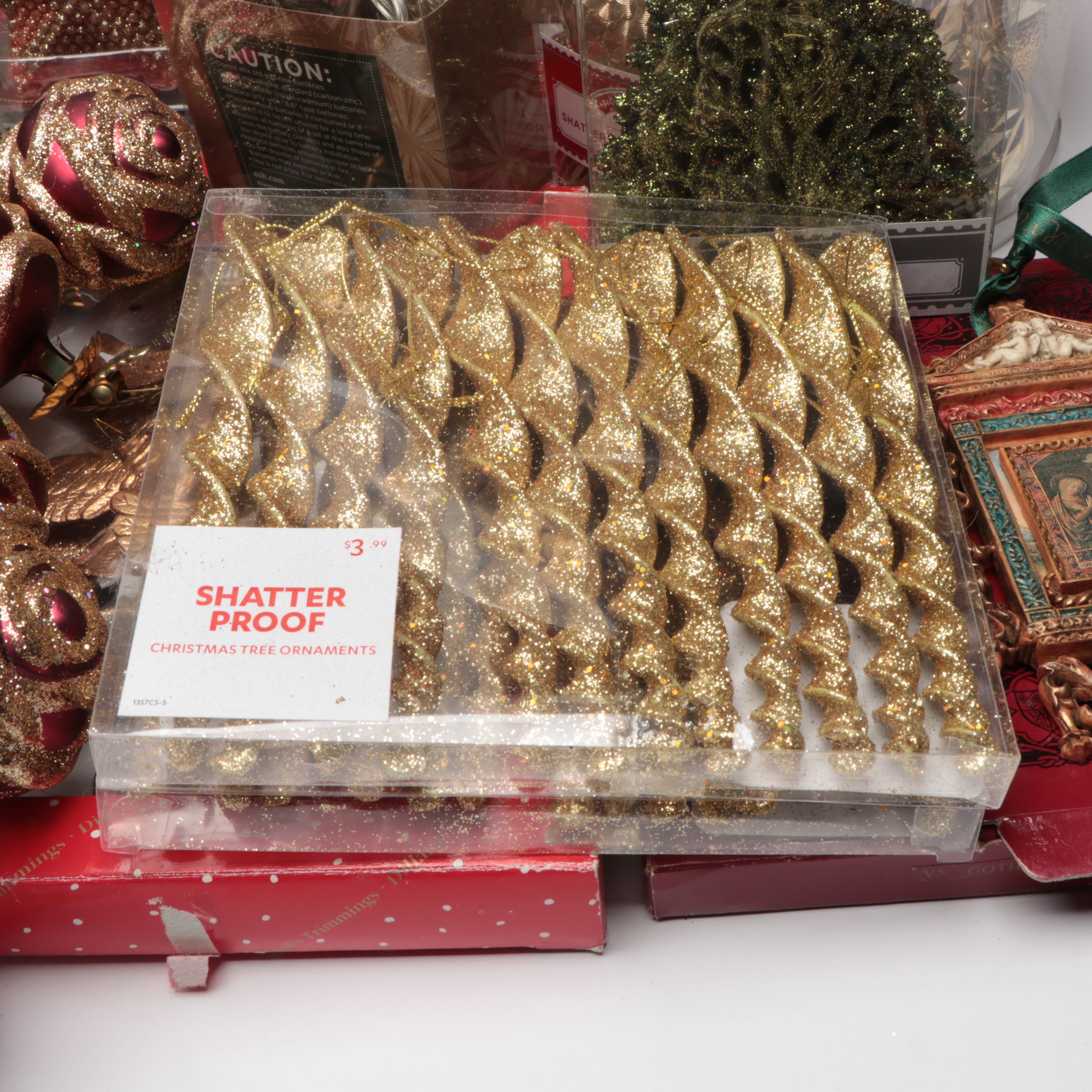 Gold and Silver Finish Christmas Ornaments