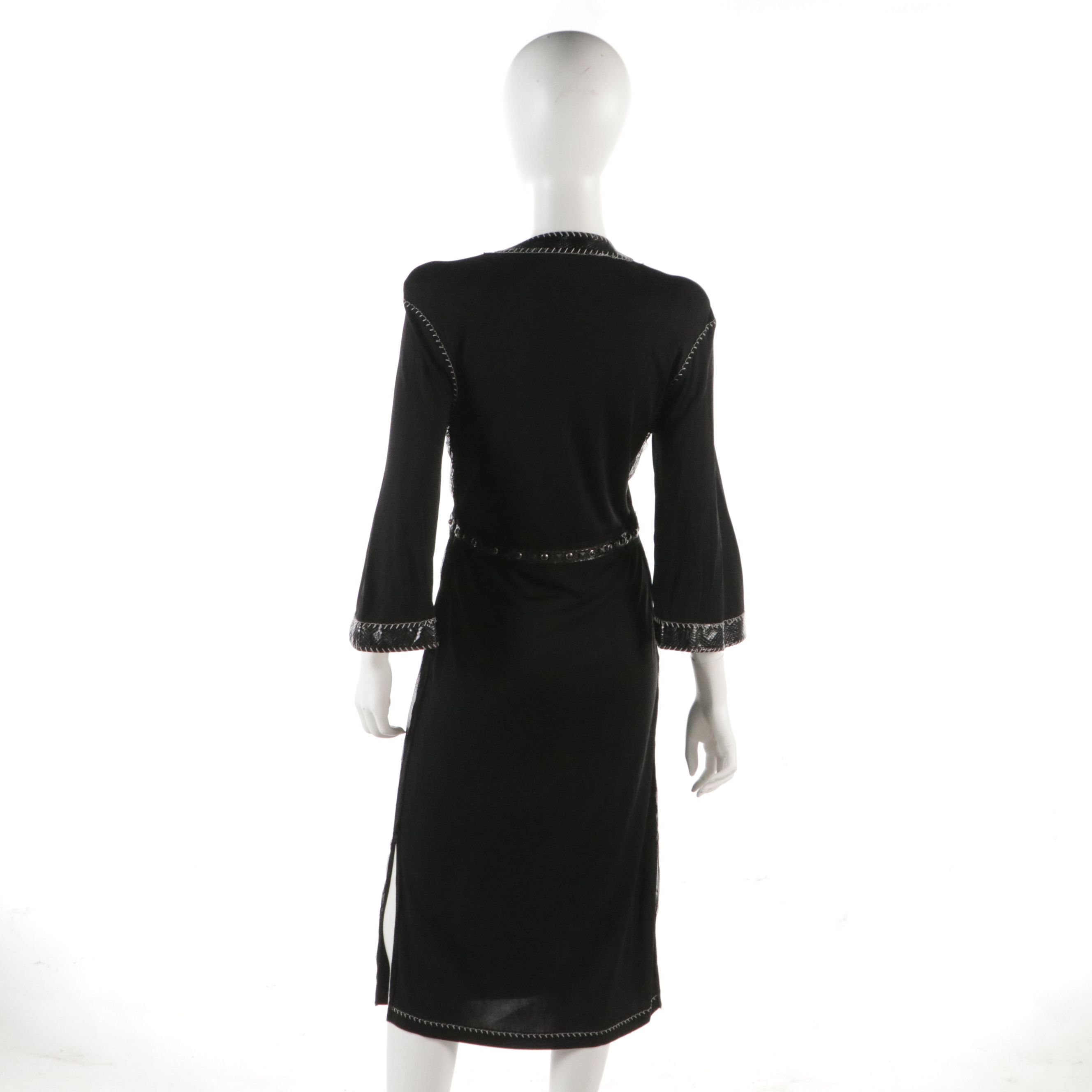 Bottega Veneta Embellished Evening Dress with Mesh and Stitched Snakeskin Detail