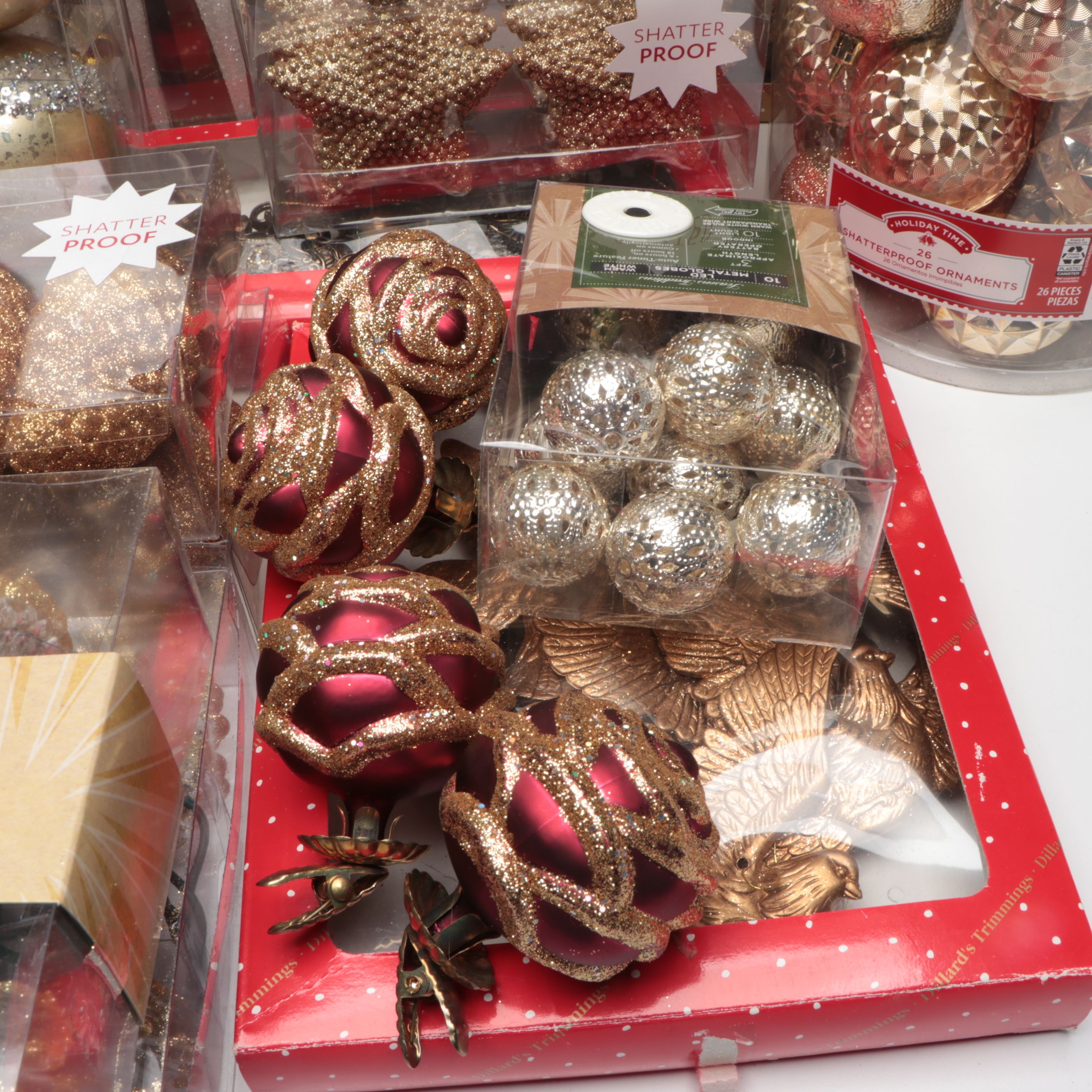 Gold and Silver Finish Christmas Ornaments