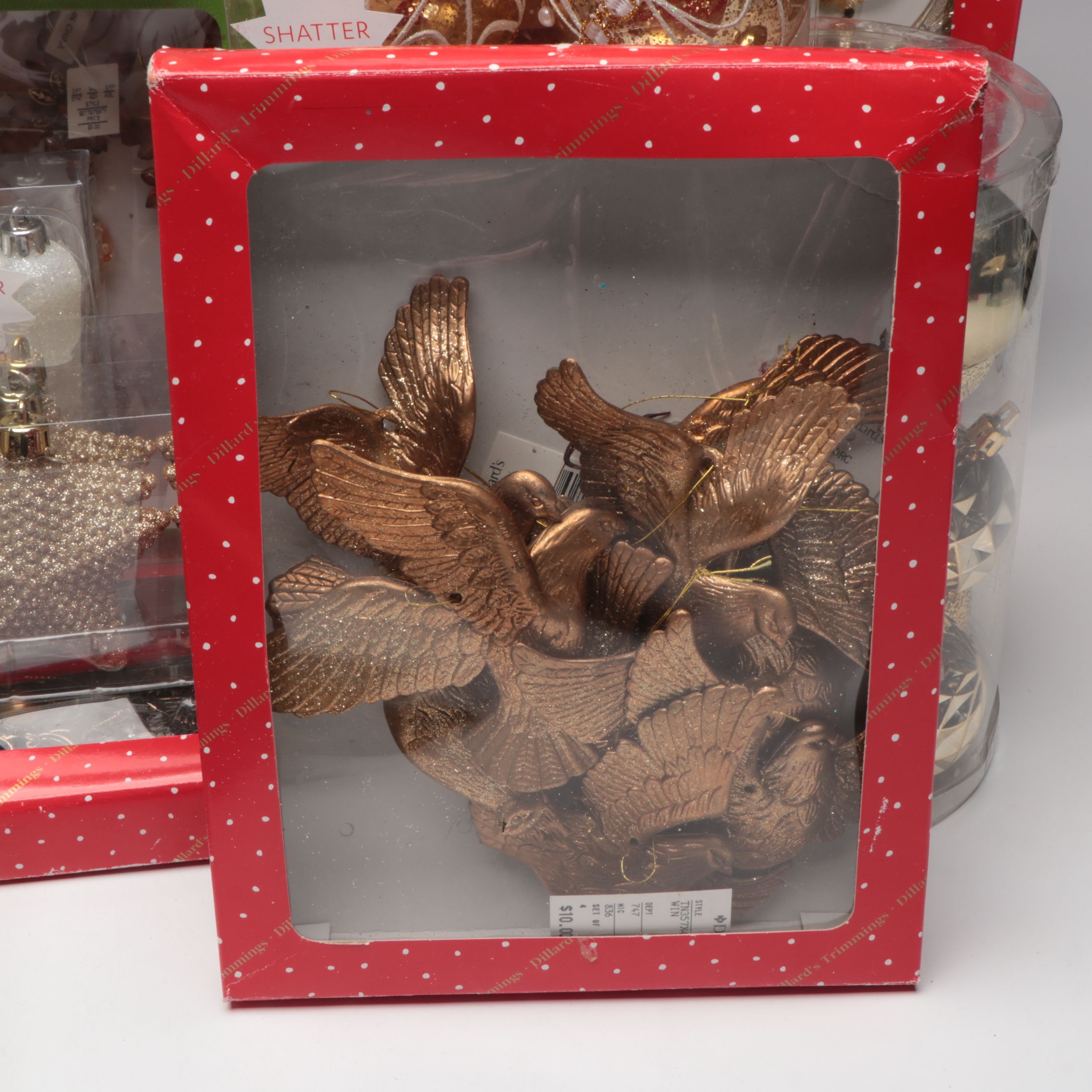 Gold and Silver Finish Christmas Ornaments