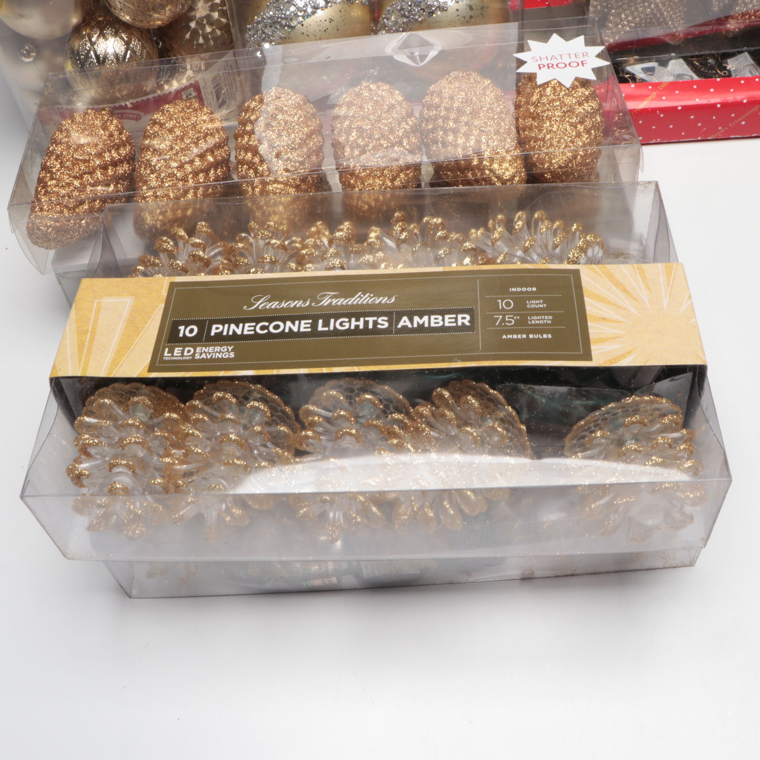 Gold and Silver Finish Christmas Ornaments