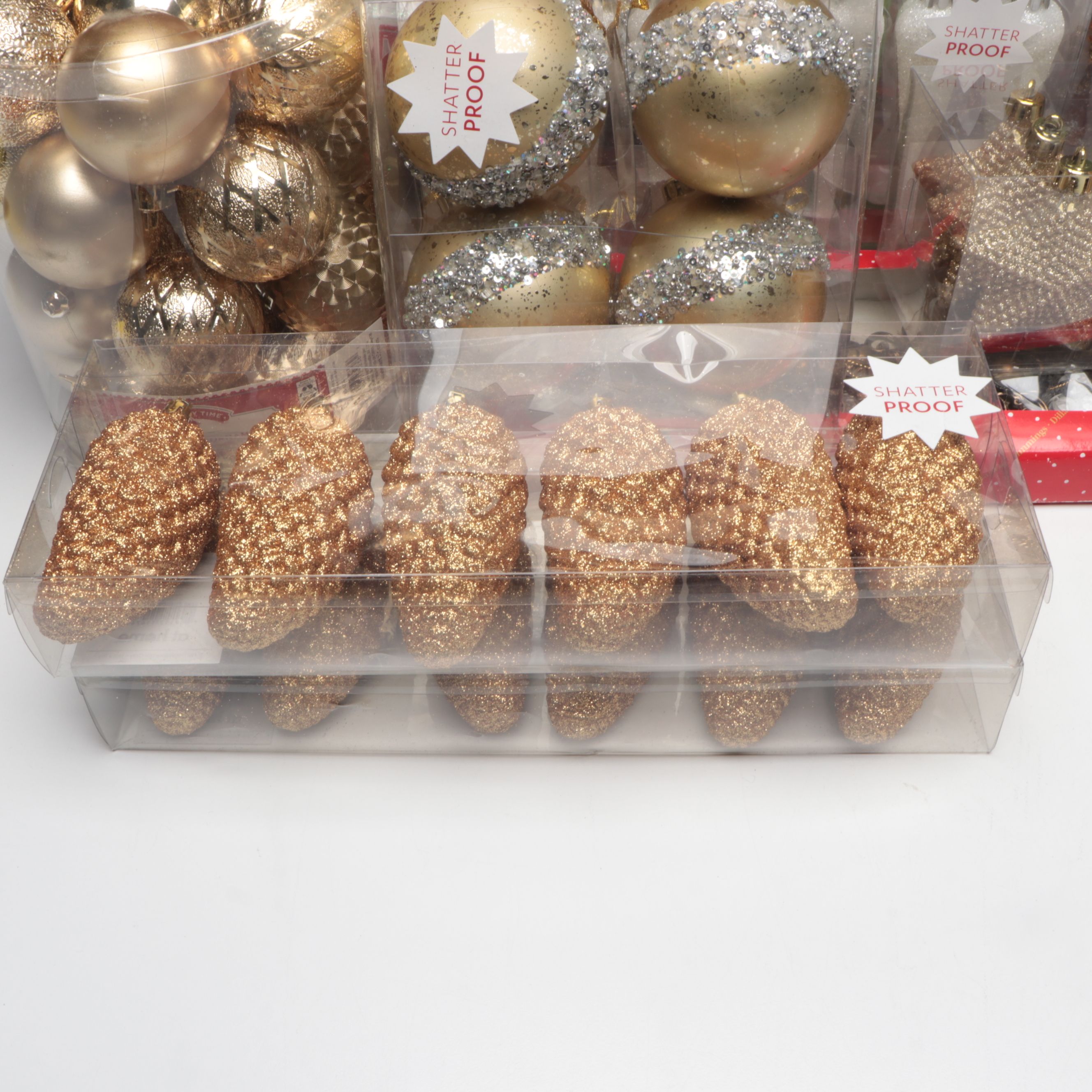 Gold and Silver Finish Christmas Ornaments