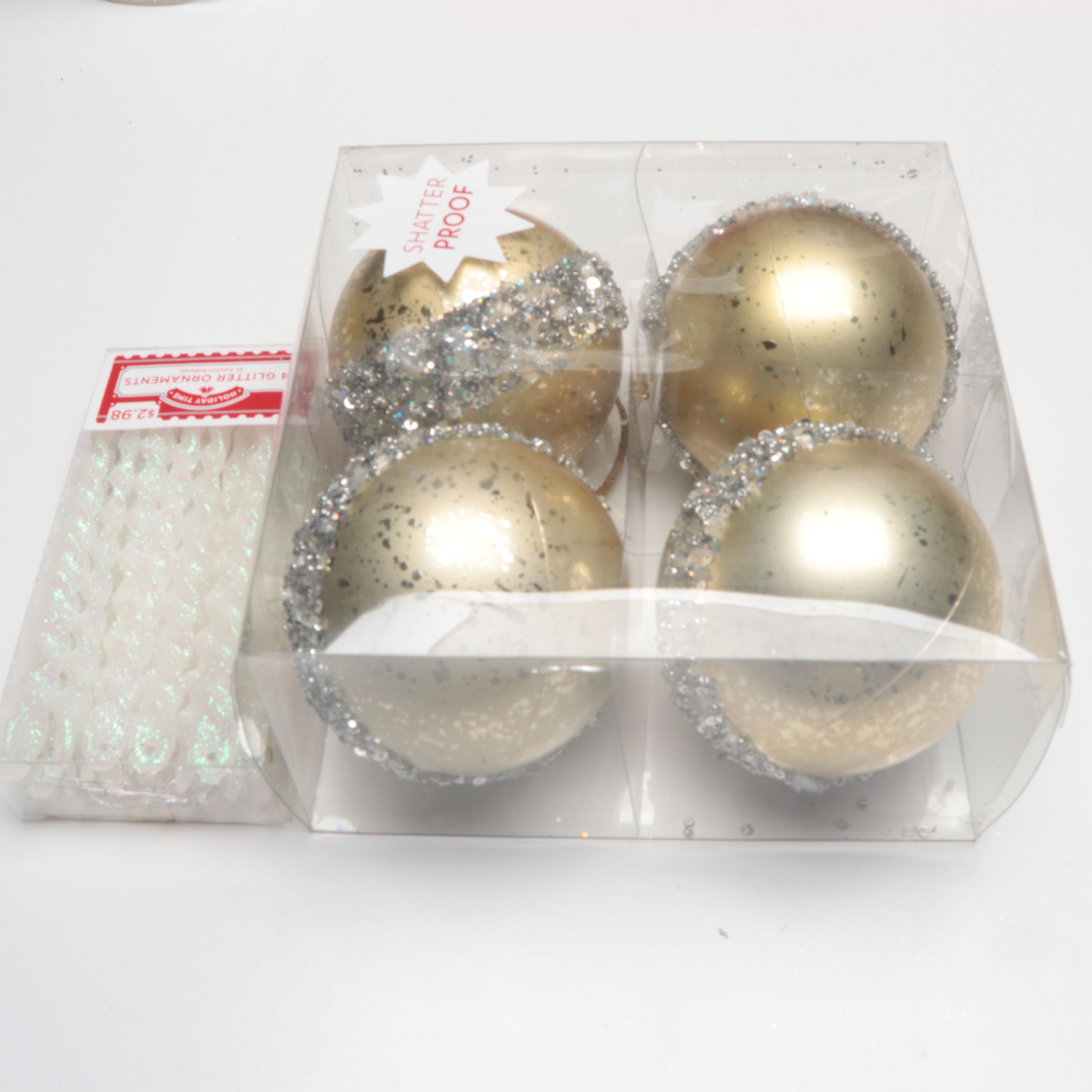 Gold and Silver Finish Christmas Ornaments