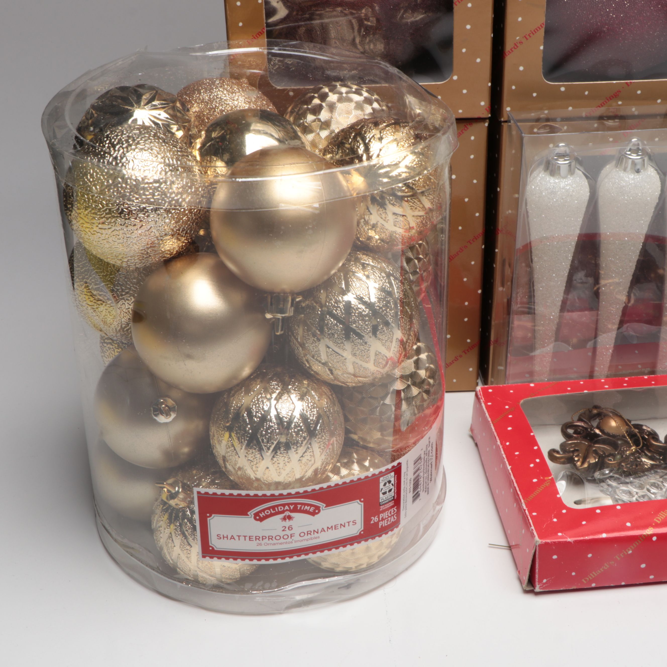 Gold and Silver Finish Christmas Ornaments