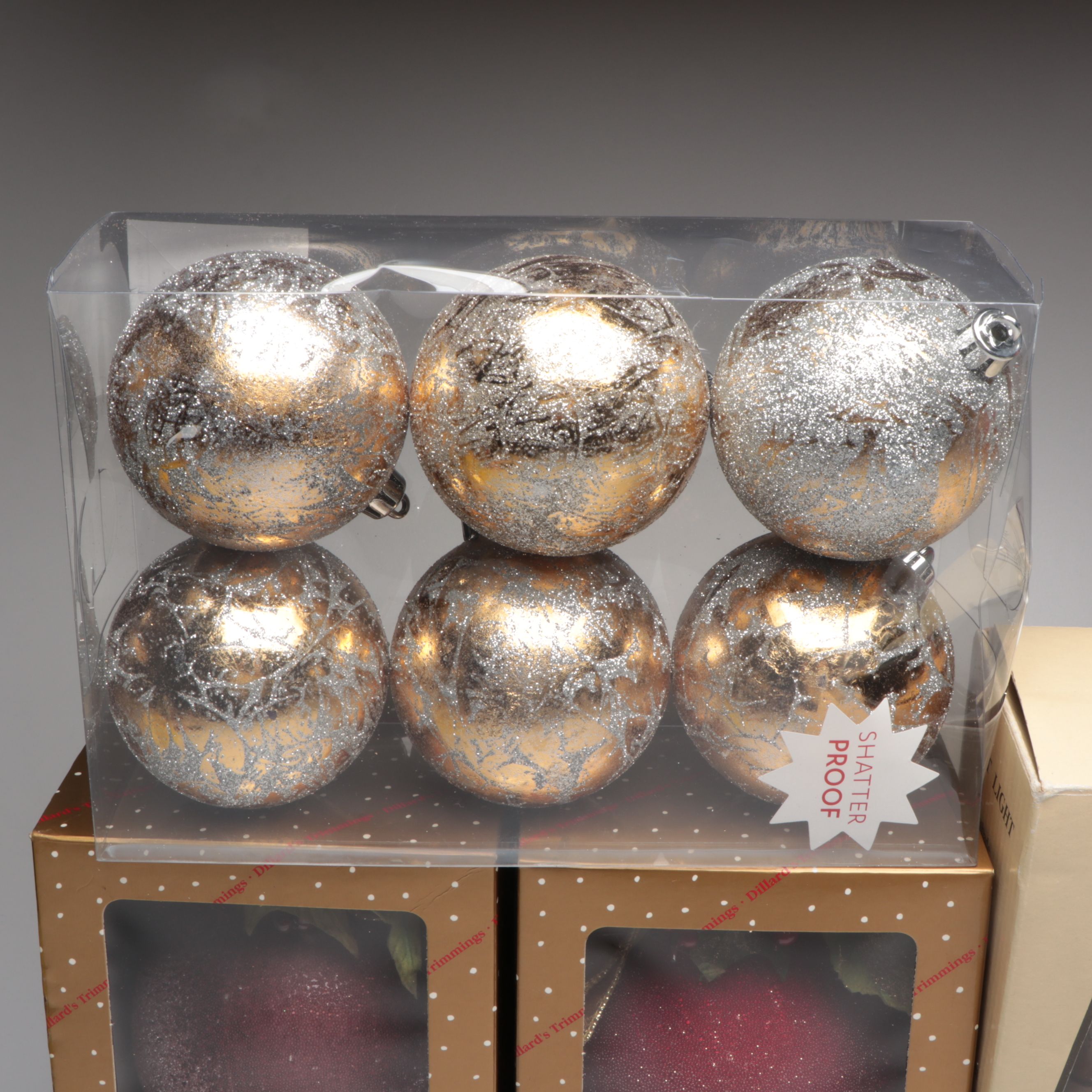 Gold and Silver Finish Christmas Ornaments
