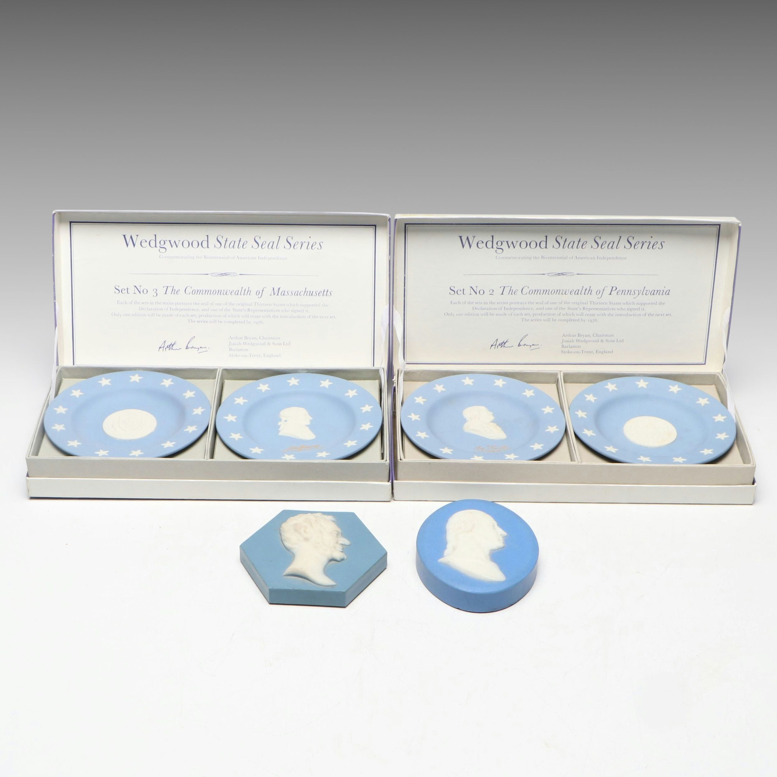 Wedgwood Jasperware State Seals and Signers with Similar Style Portraits