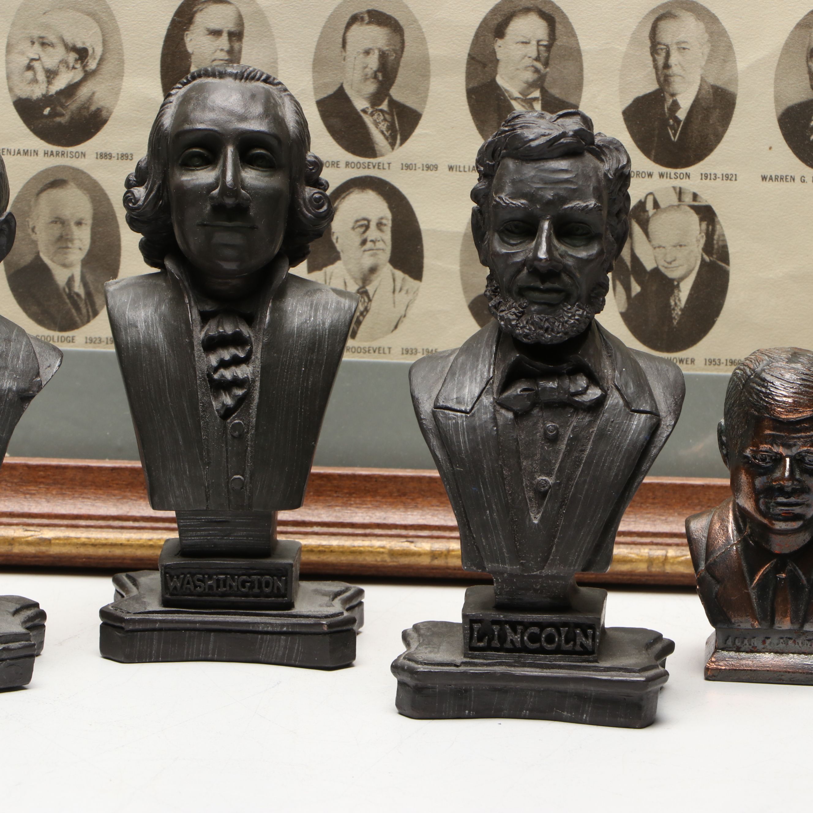"Presidents of the United States" with Bronze Finish Presidential Busts