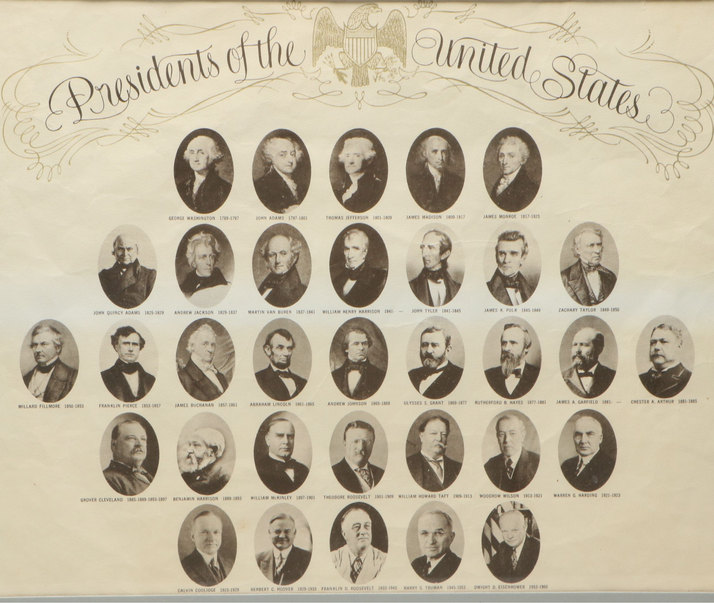 "Presidents of the United States" with Bronze Finish Presidential Busts