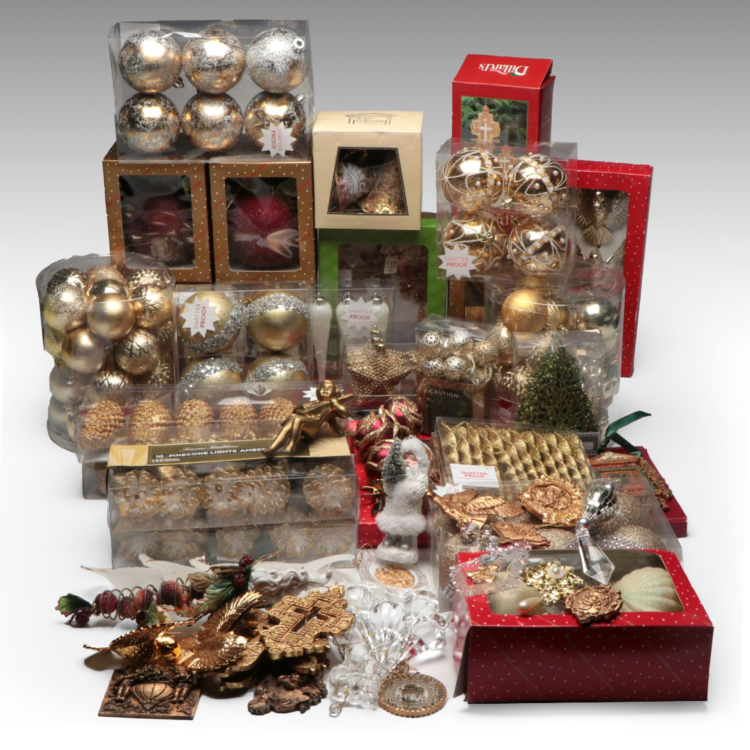 Gold and Silver Finish Christmas Ornaments