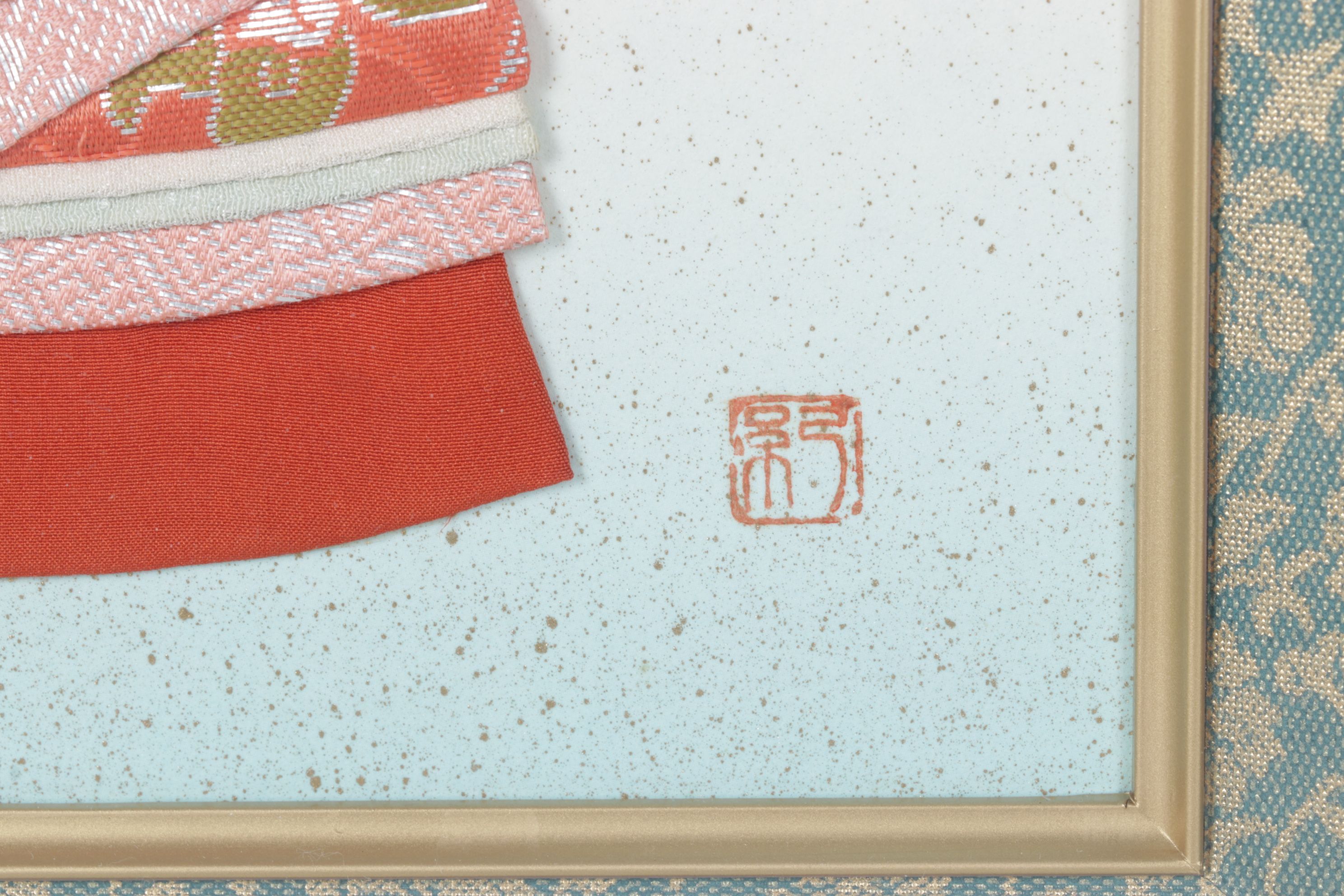 Japanese Handmade Oshi-e Silk Figure of Adolescent Girl,  Late 20th Century