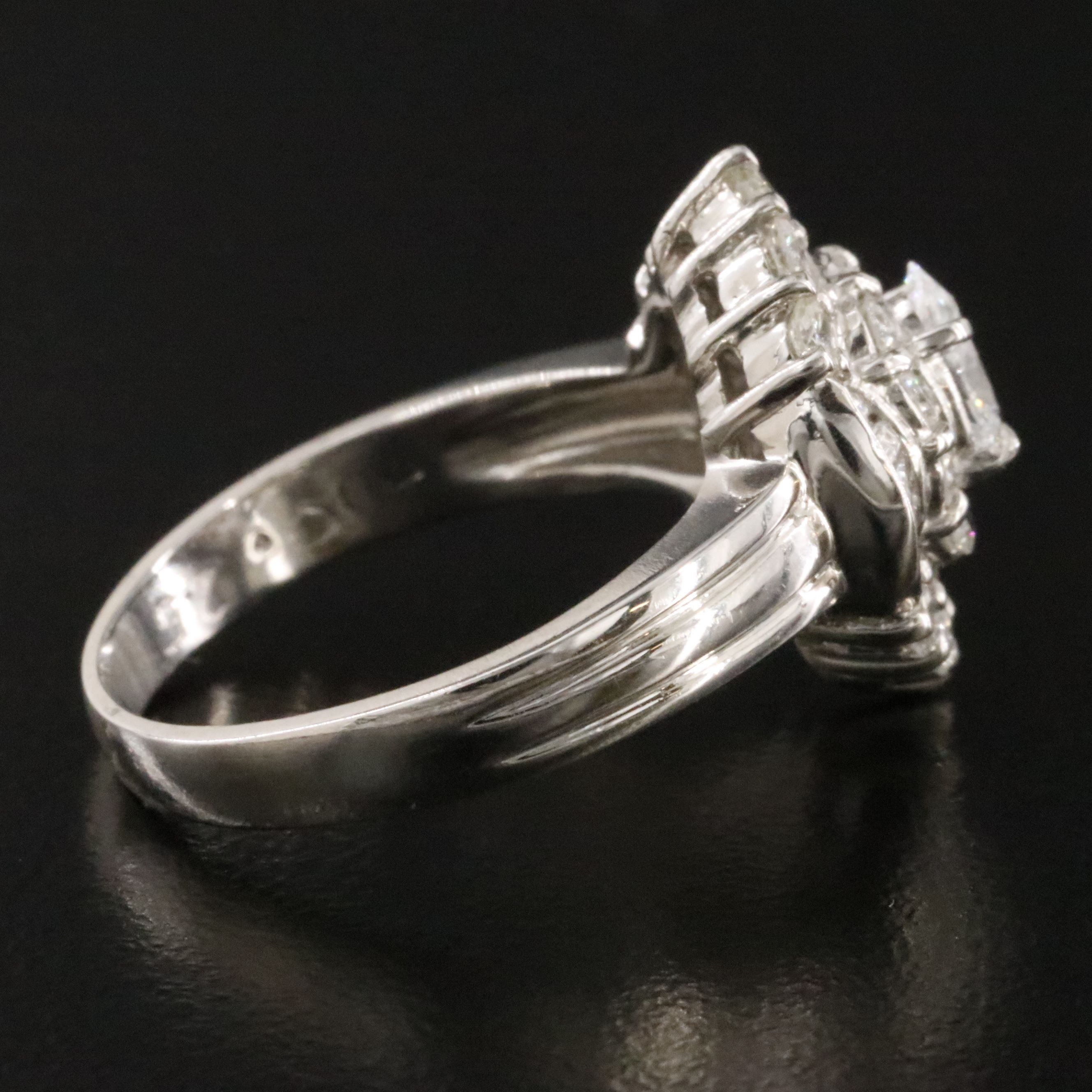 Platinum 1.13 CTW Diamond Cluster Ring