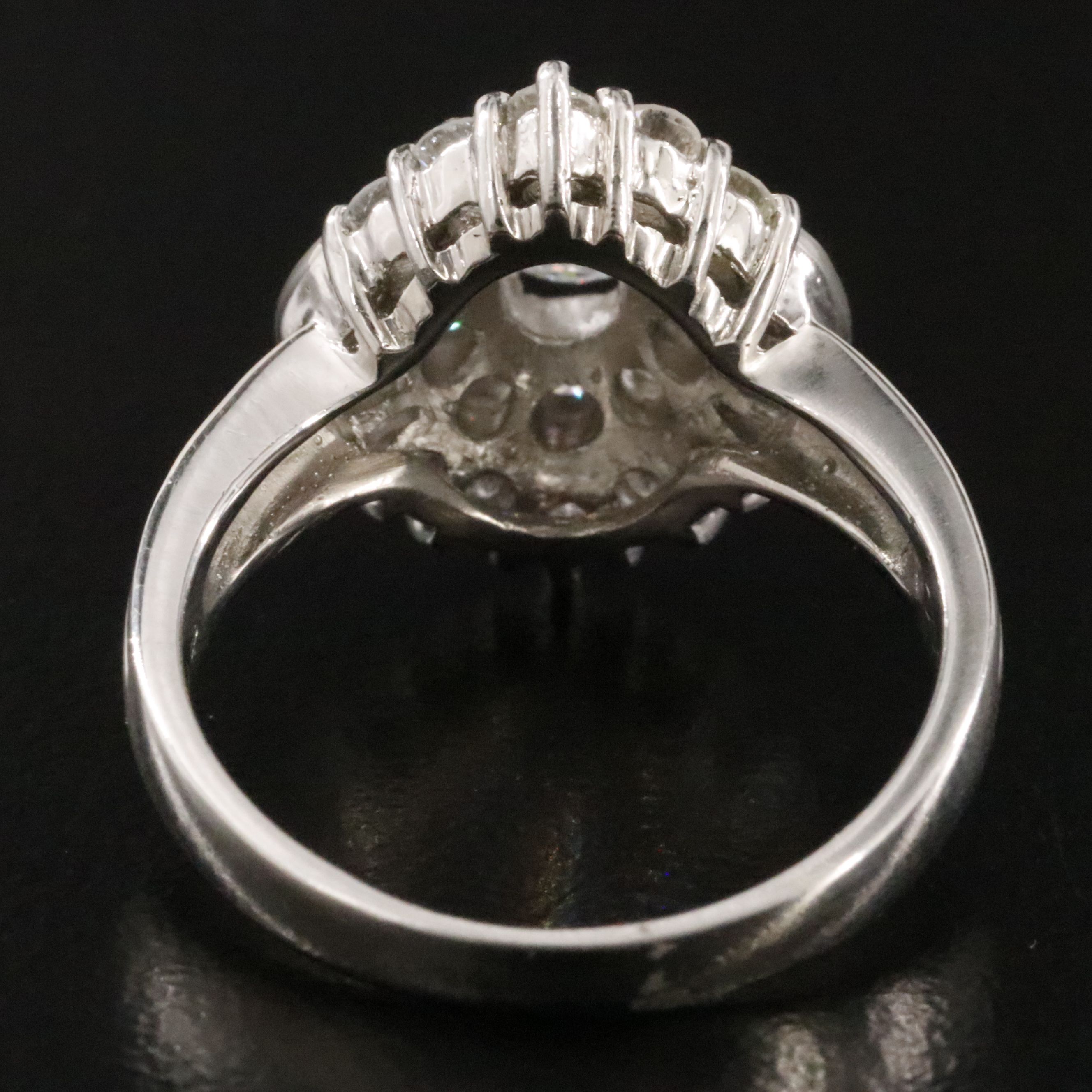 Platinum 1.13 CTW Diamond Cluster Ring