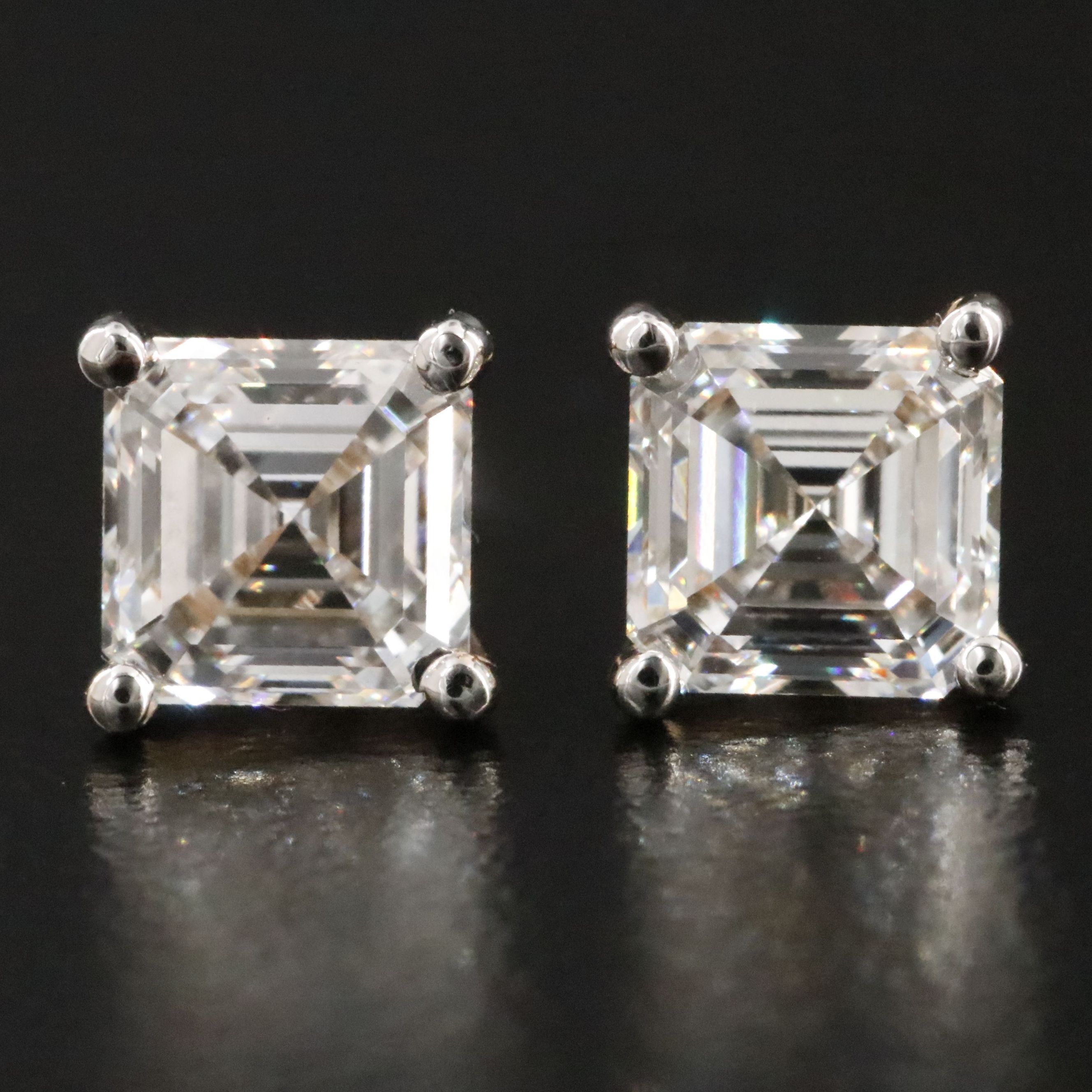 14K 2.15 CTW Lab Grown Diamond Stud Earrings with IGI Reports