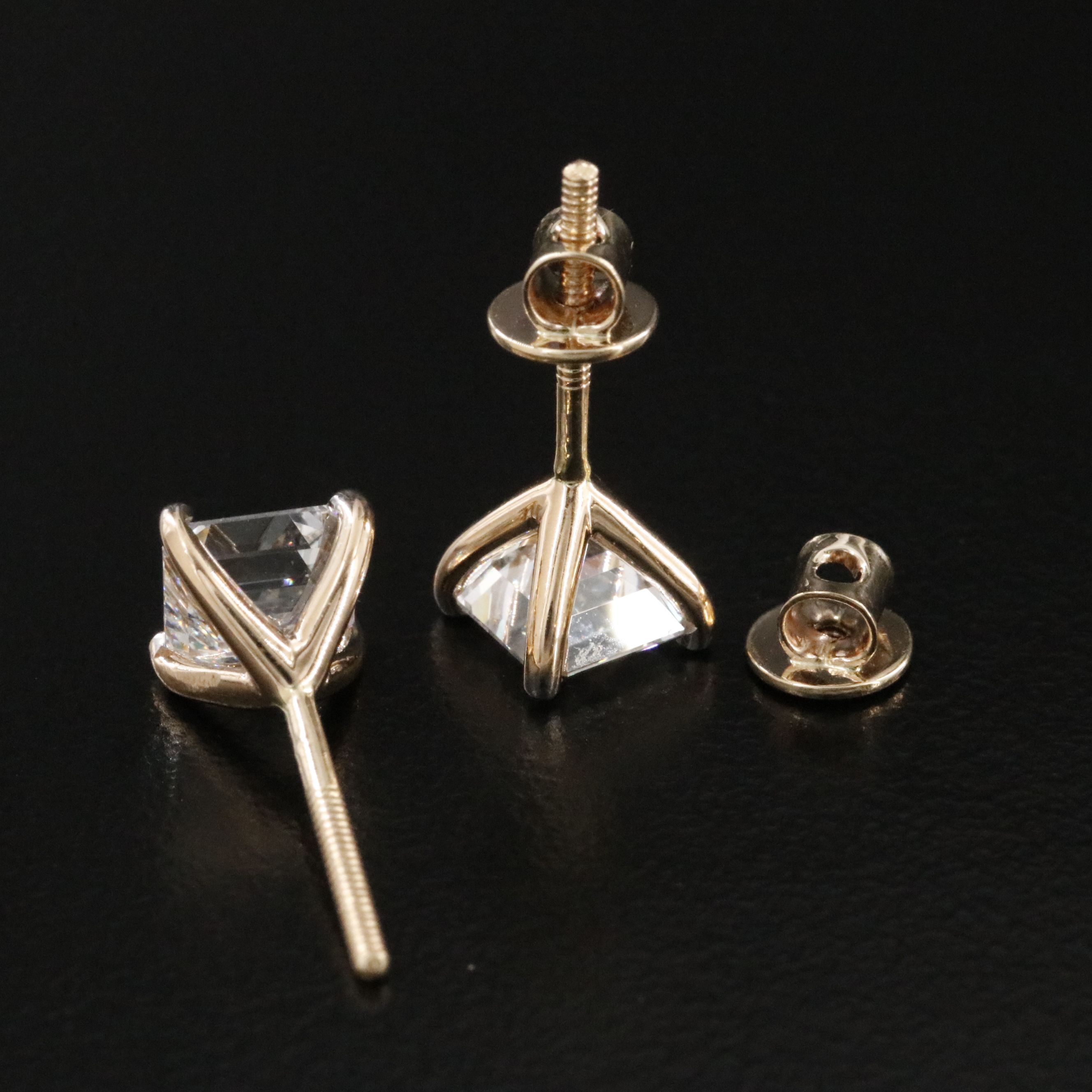 14K 2.15 CTW Lab Grown Diamond Stud Earrings with IGI Reports