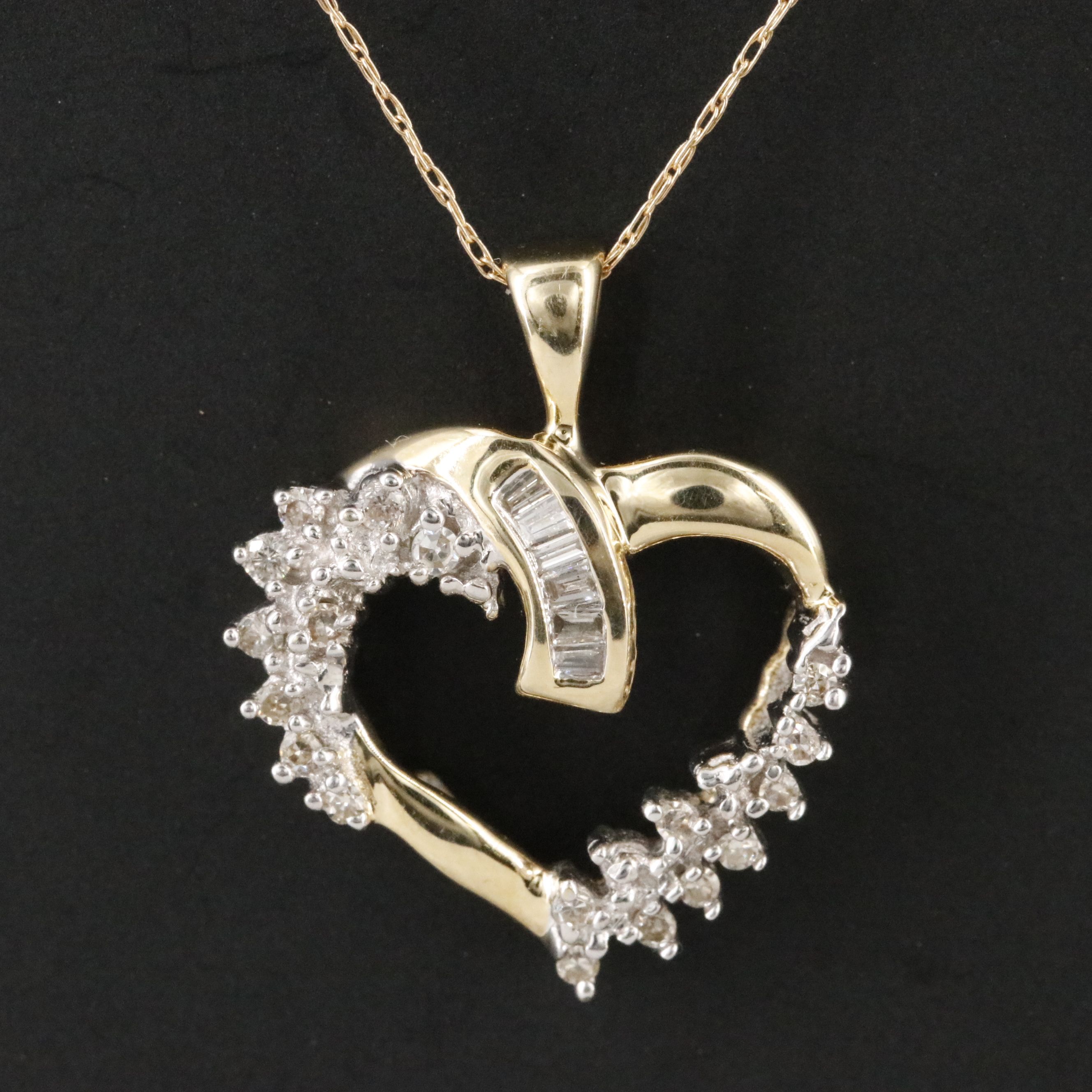 14K 0.30 CTW Diamond Heart Pendant Necklace