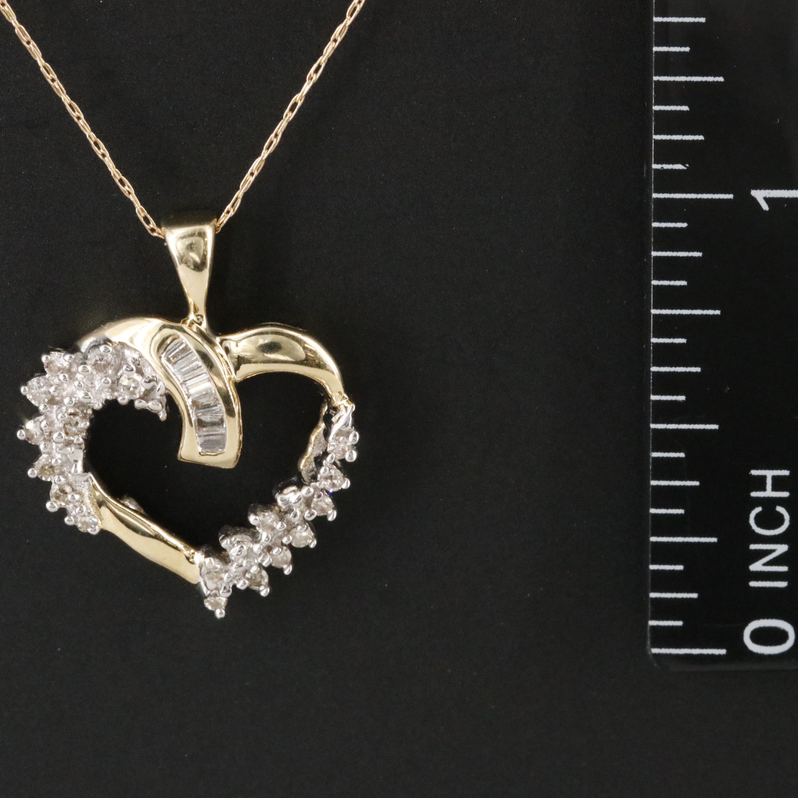 14K 0.30 CTW Diamond Heart Pendant Necklace