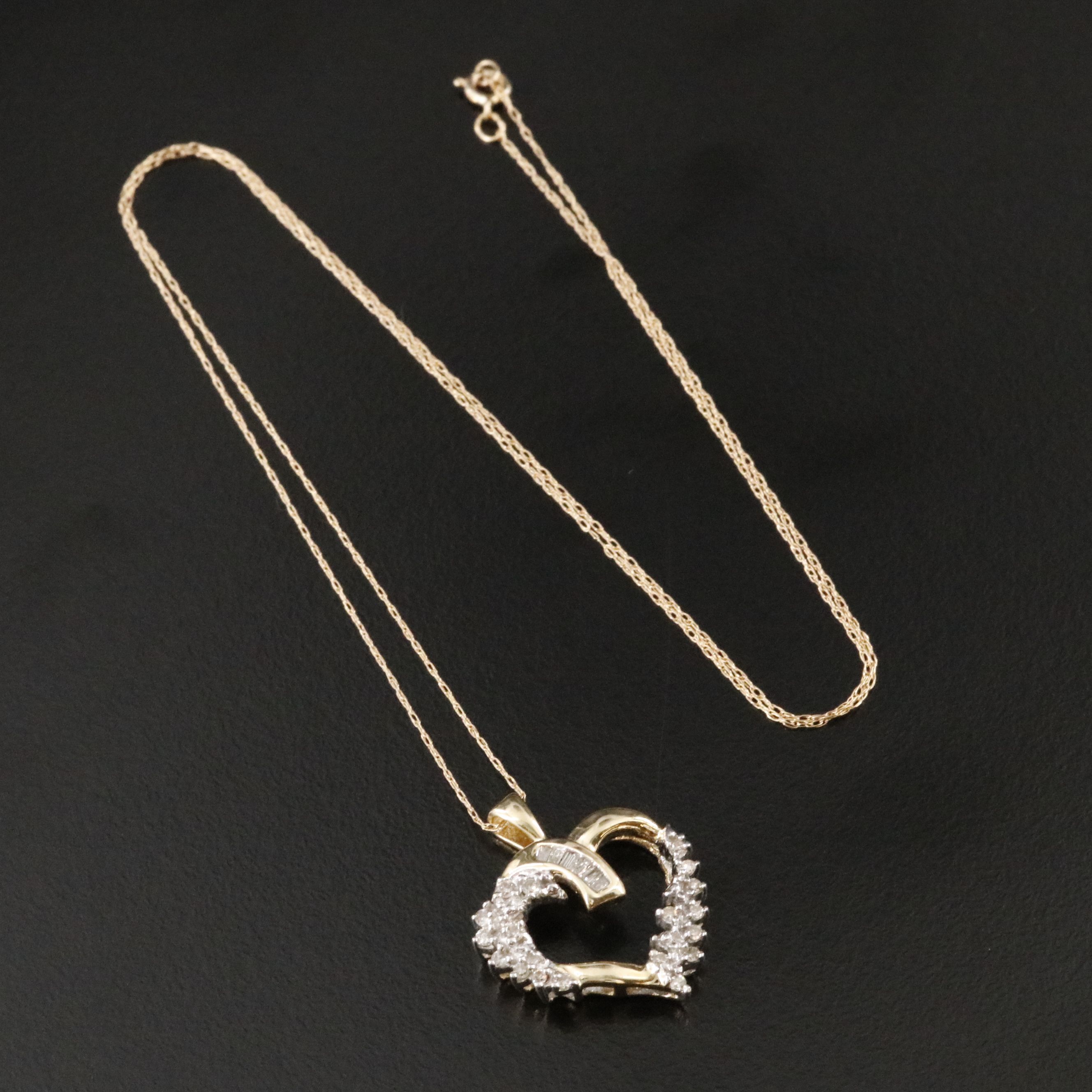 14K 0.30 CTW Diamond Heart Pendant Necklace