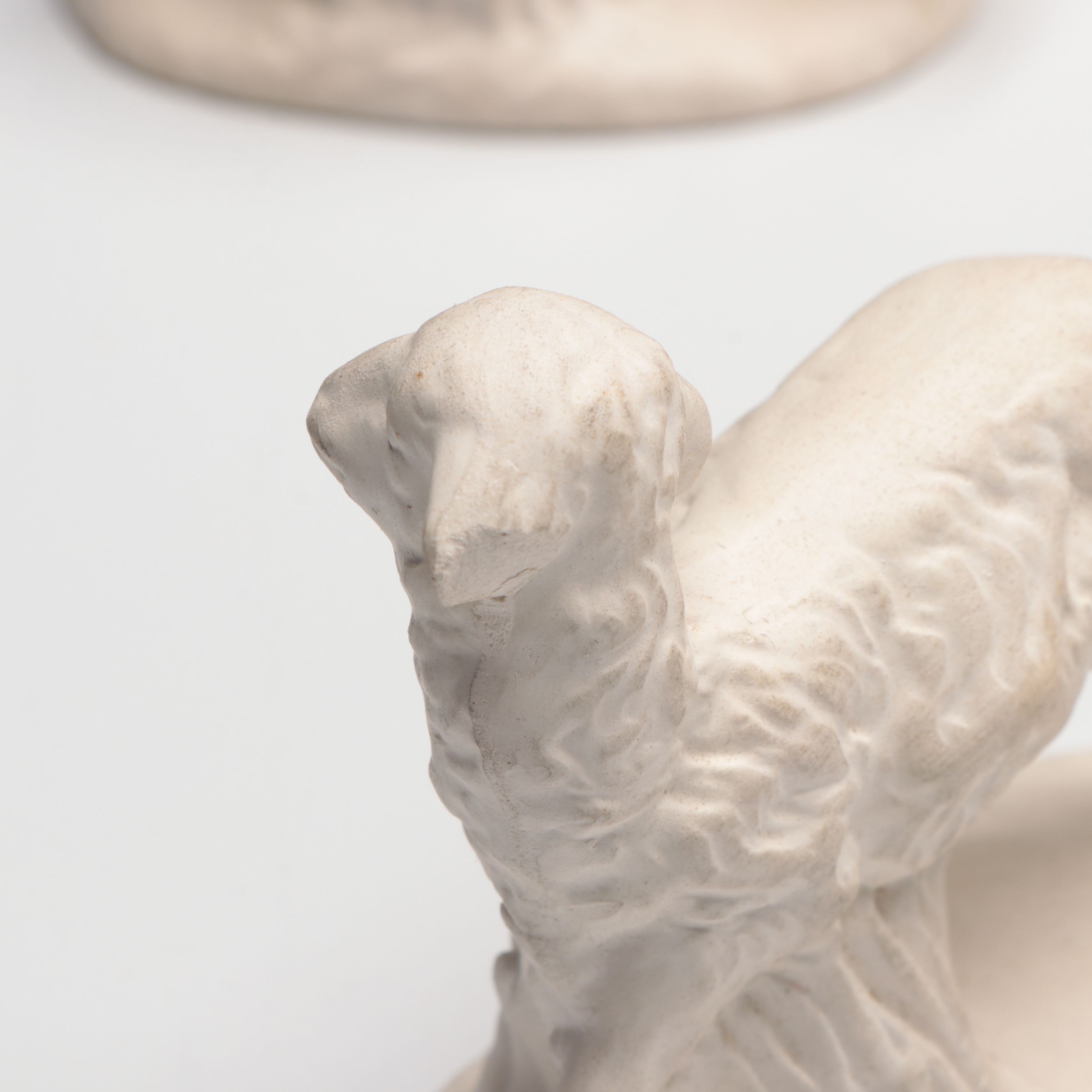 Atlantic Mold Bisque Nativity Figures with Lighted Crèche, Mid to Late 20th C.