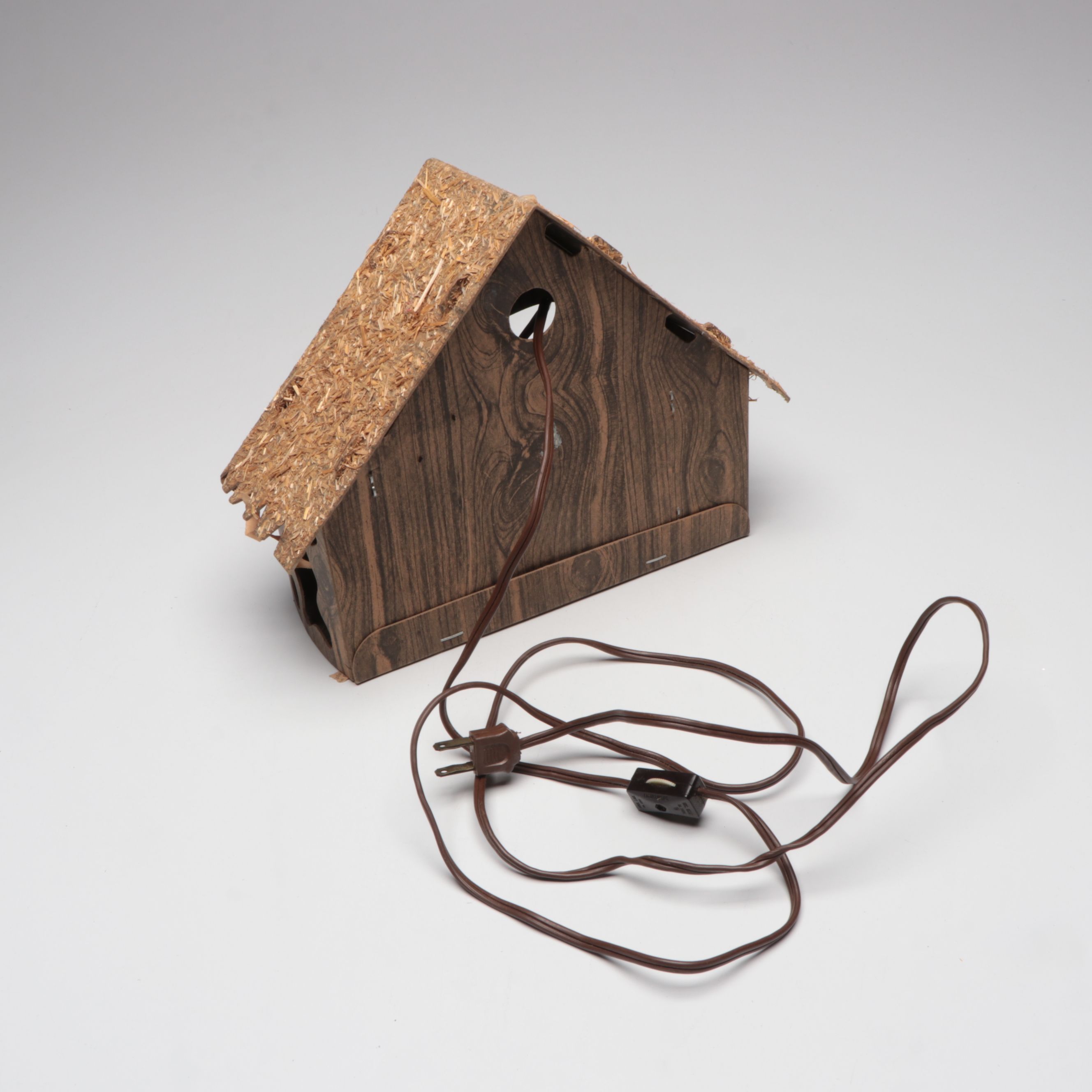 Atlantic Mold Bisque Nativity Figures with Lighted Crèche, Mid to Late 20th C.