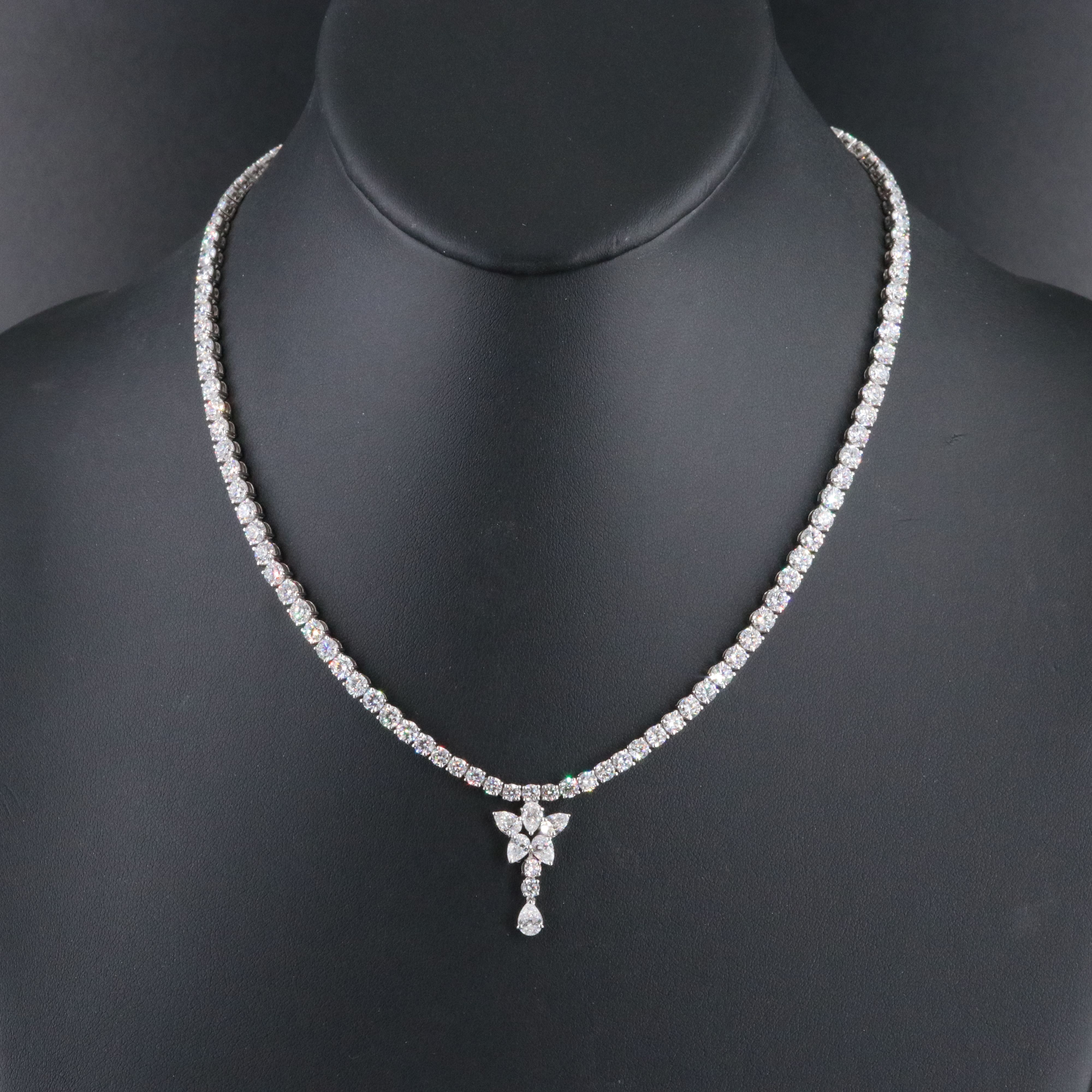 Platinum 22.42 CTW Lab Grown Diamond Necklace