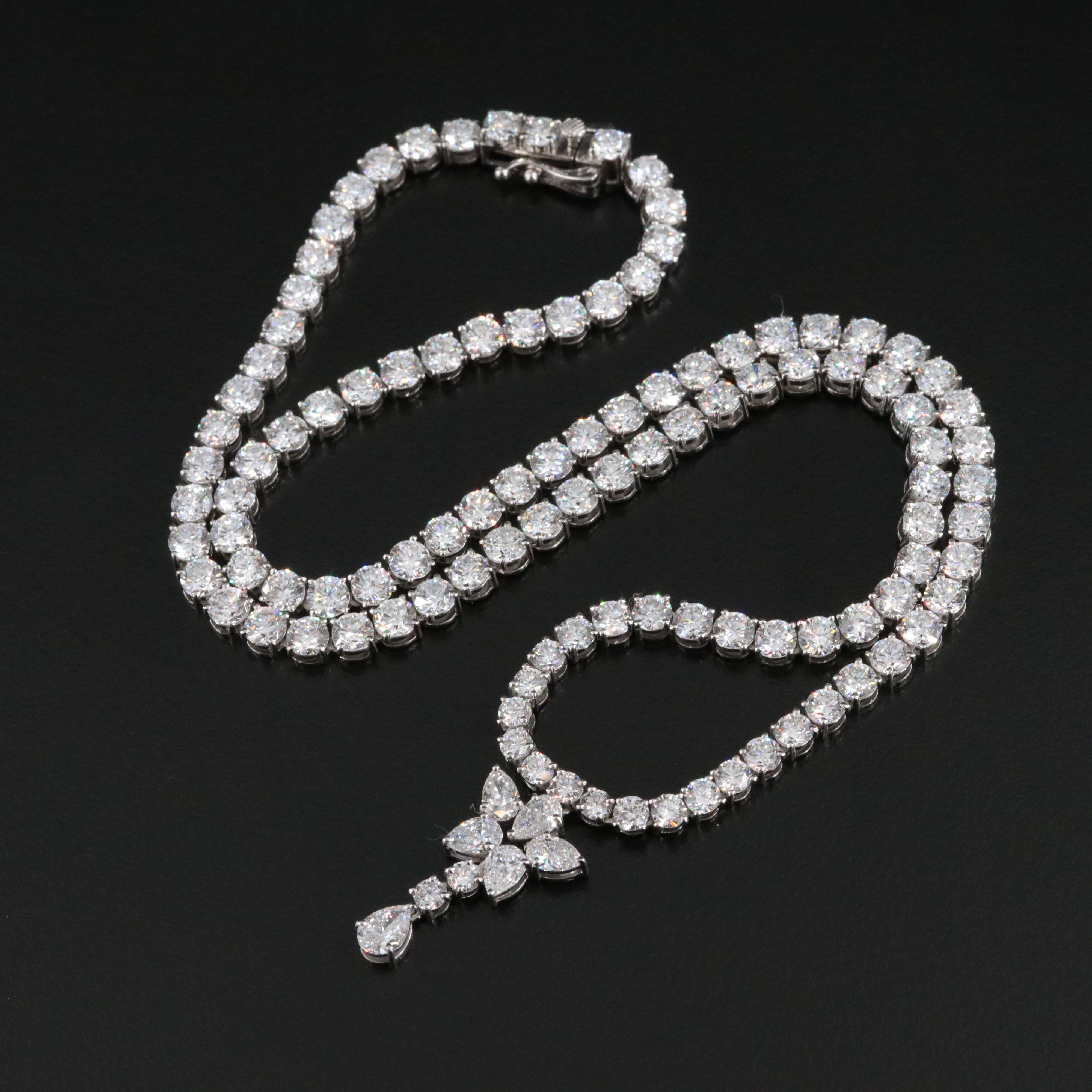 Platinum 22.42 CTW Lab Grown Diamond Necklace
