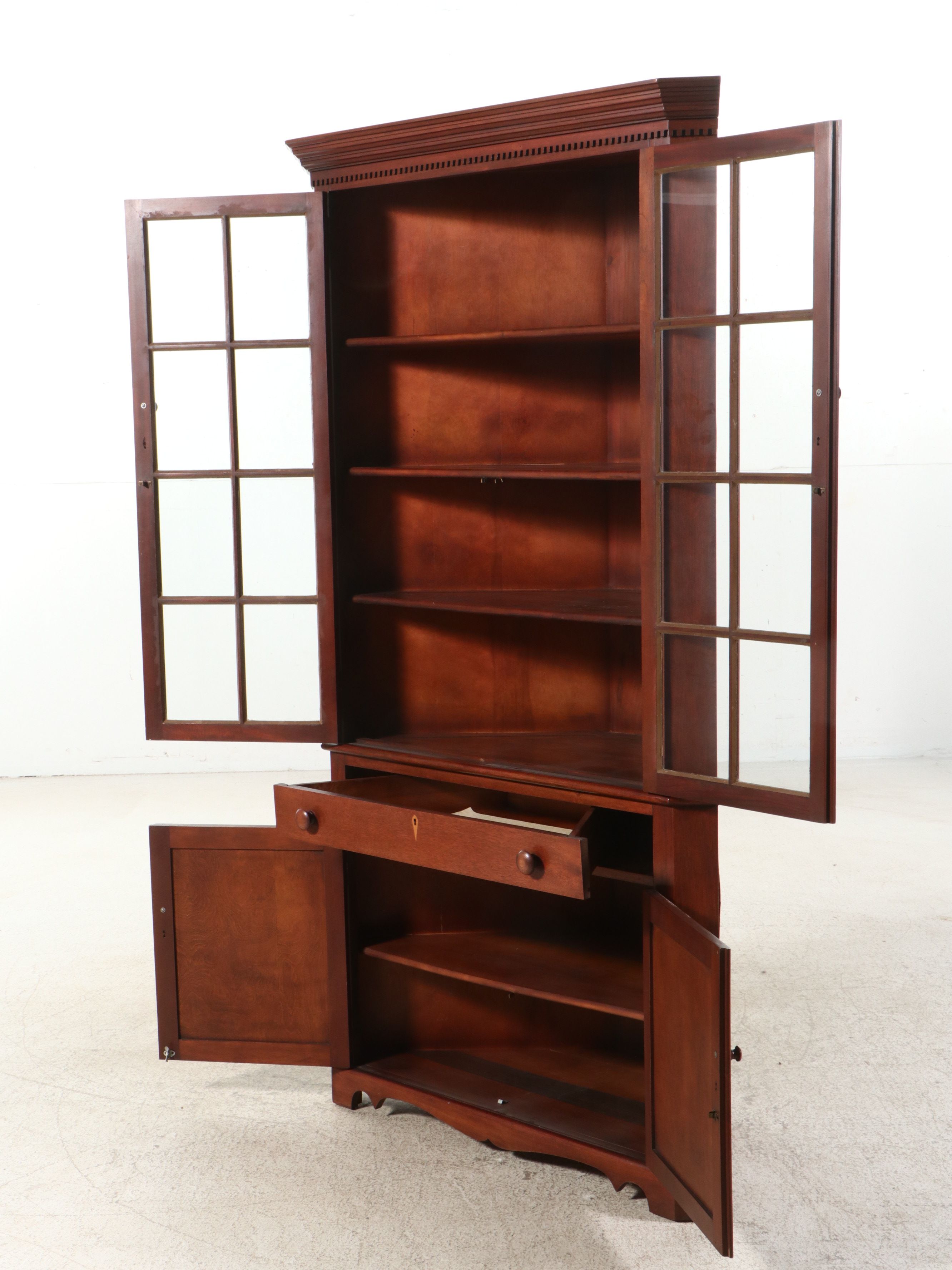 Federal Style Inlaid Mahogany Corner Cabinet