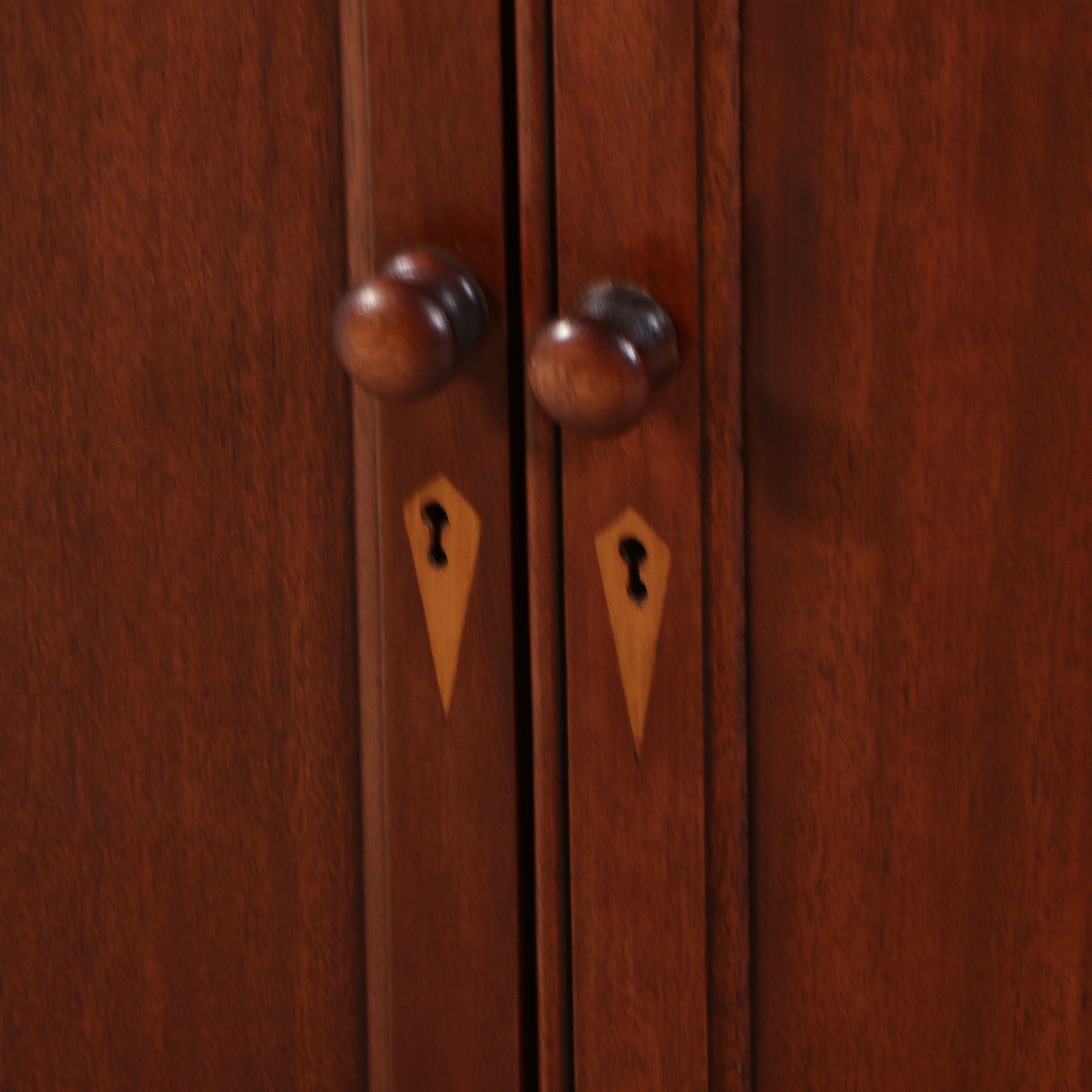 Federal Style Inlaid Mahogany Corner Cabinet