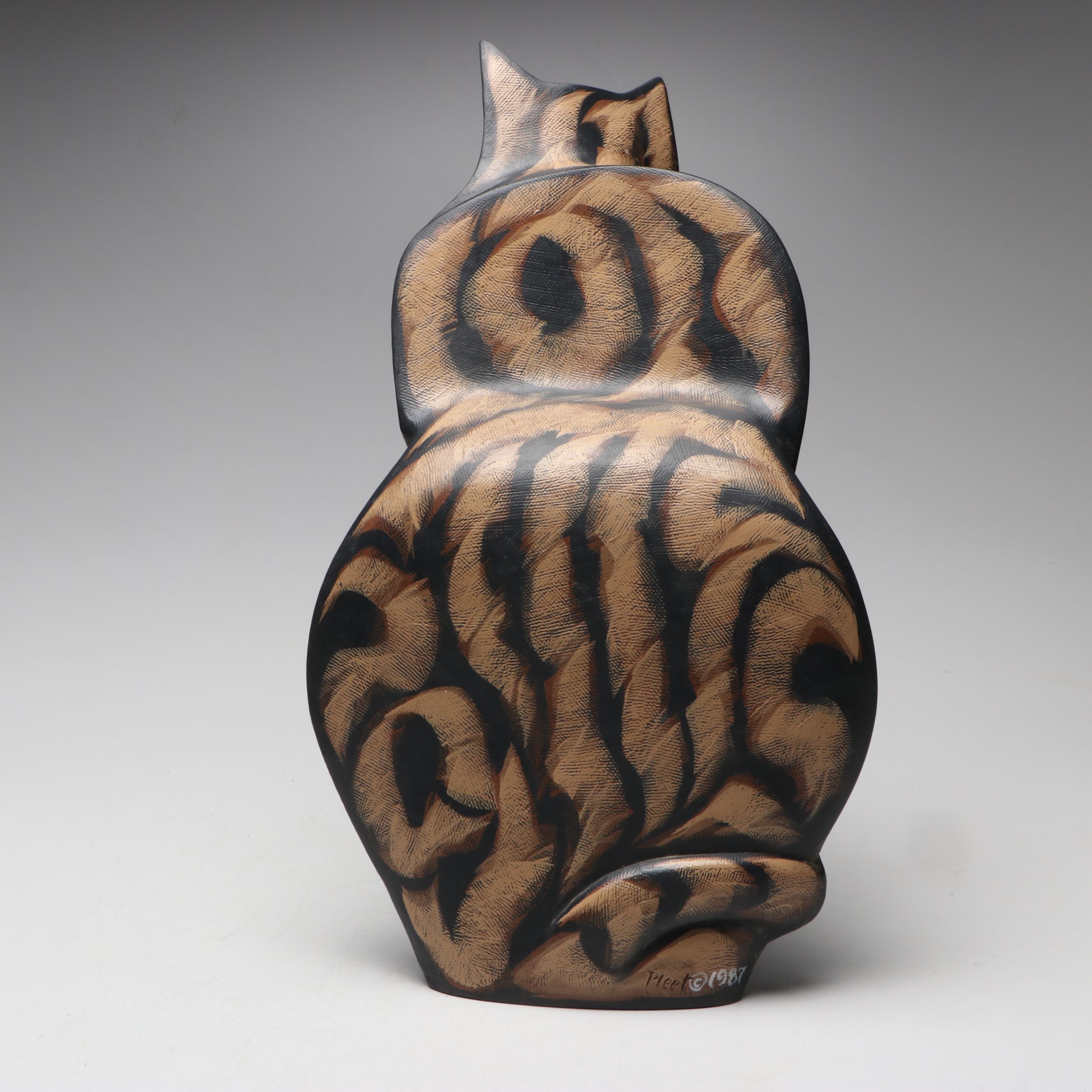 Lynda Pleet Menagerie Stylized Ceramic Cat Figurine