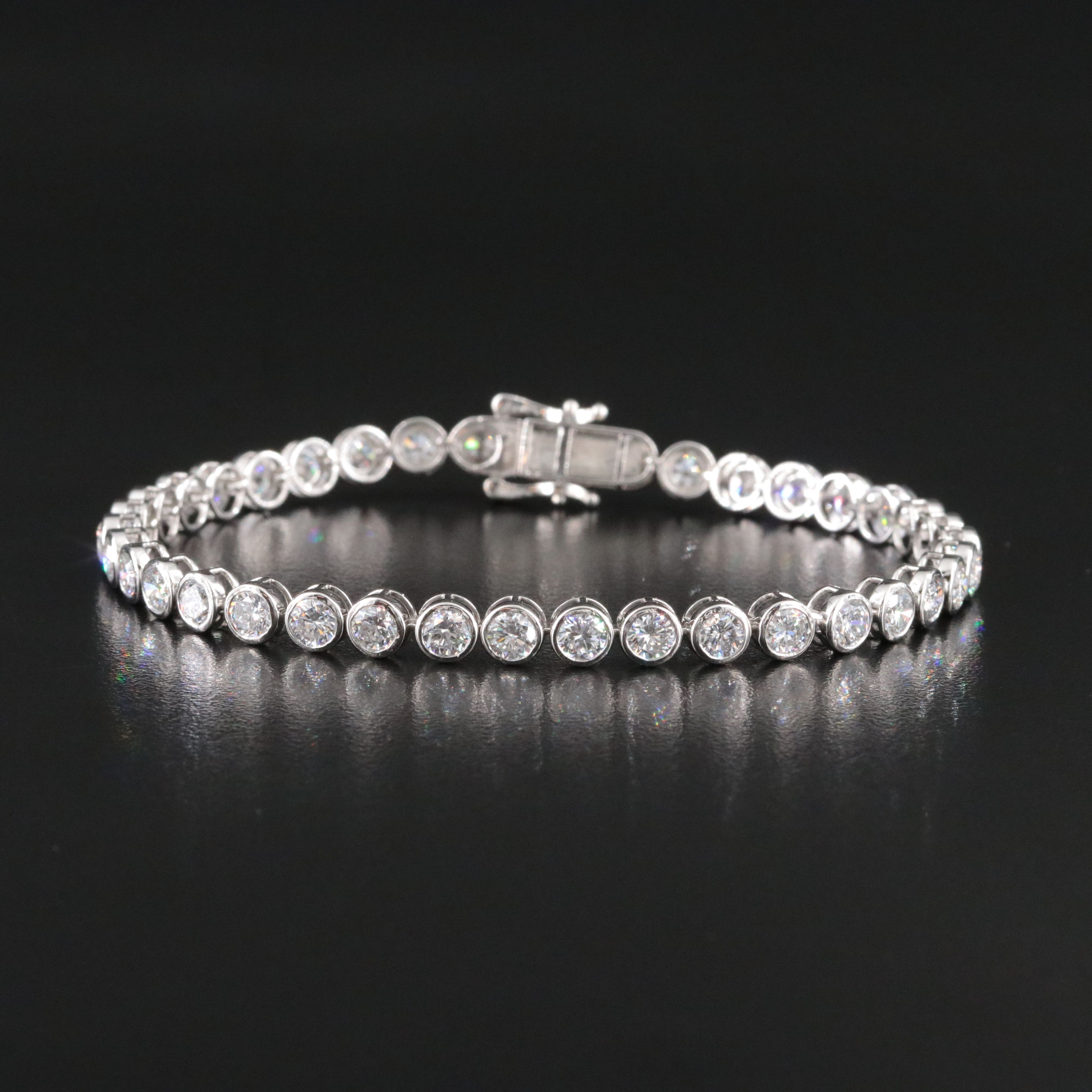 Platinum 10.29 CTW Lab Grown Diamond Line Bracelet