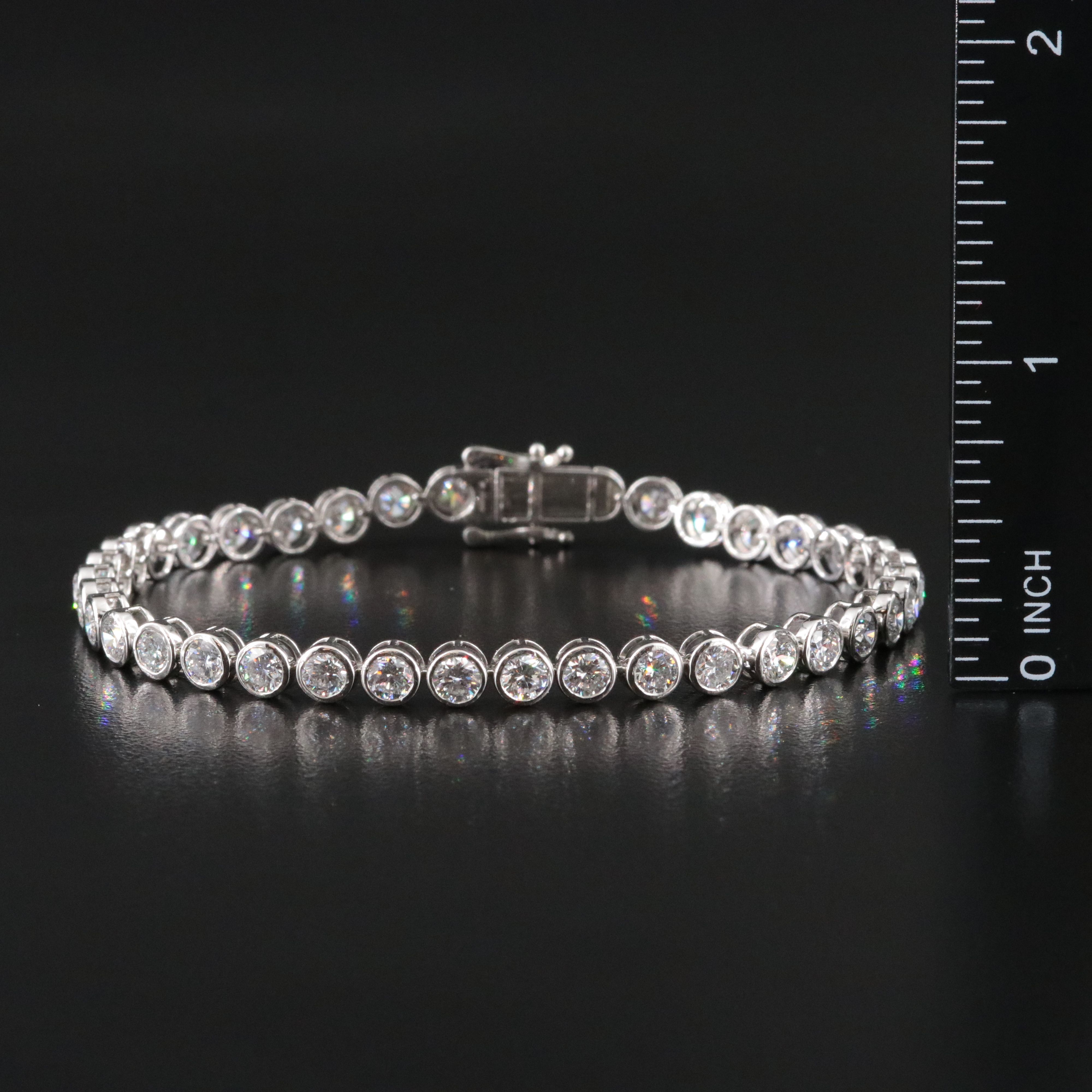 Platinum 10.29 CTW Lab Grown Diamond Line Bracelet