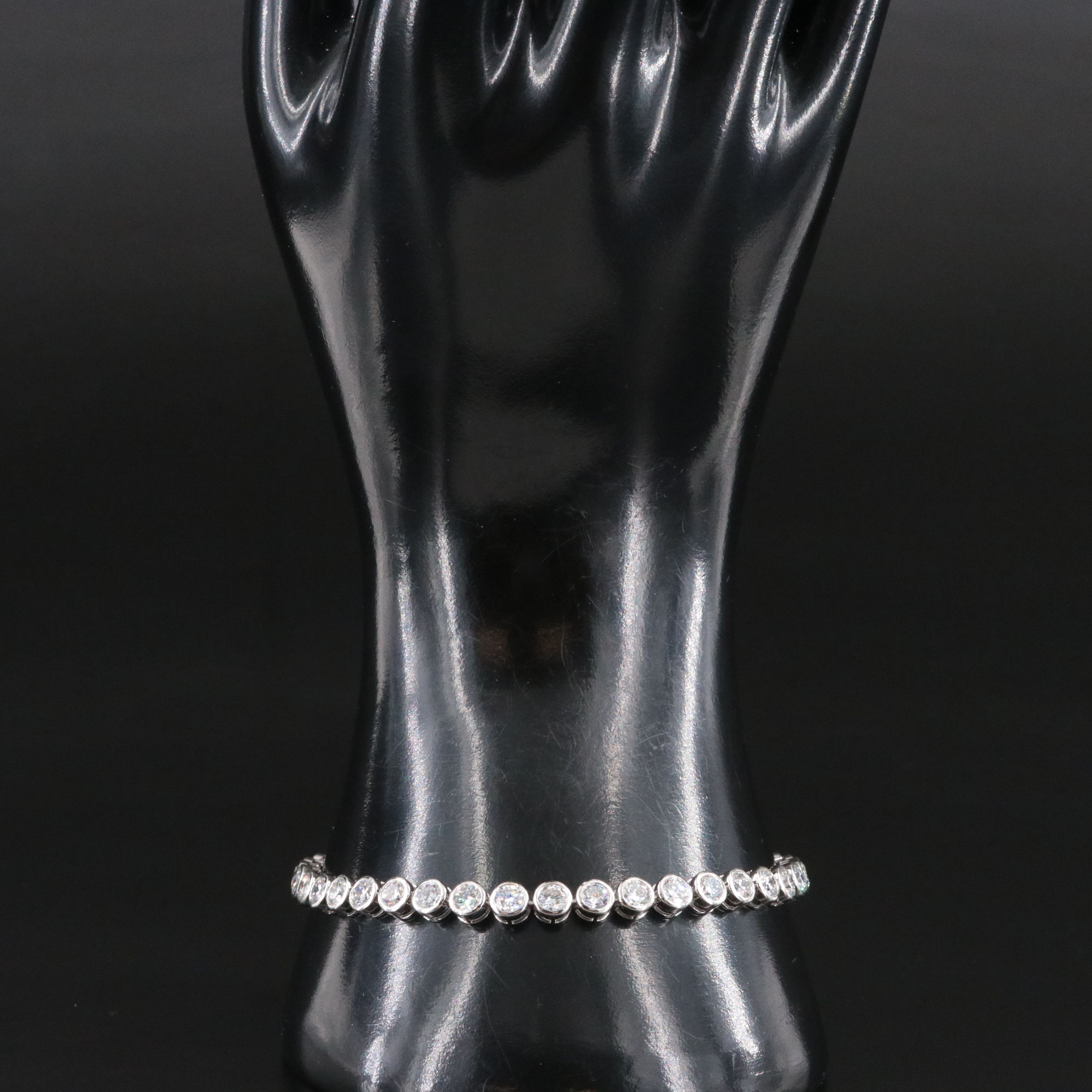 Platinum 10.29 CTW Lab Grown Diamond Line Bracelet