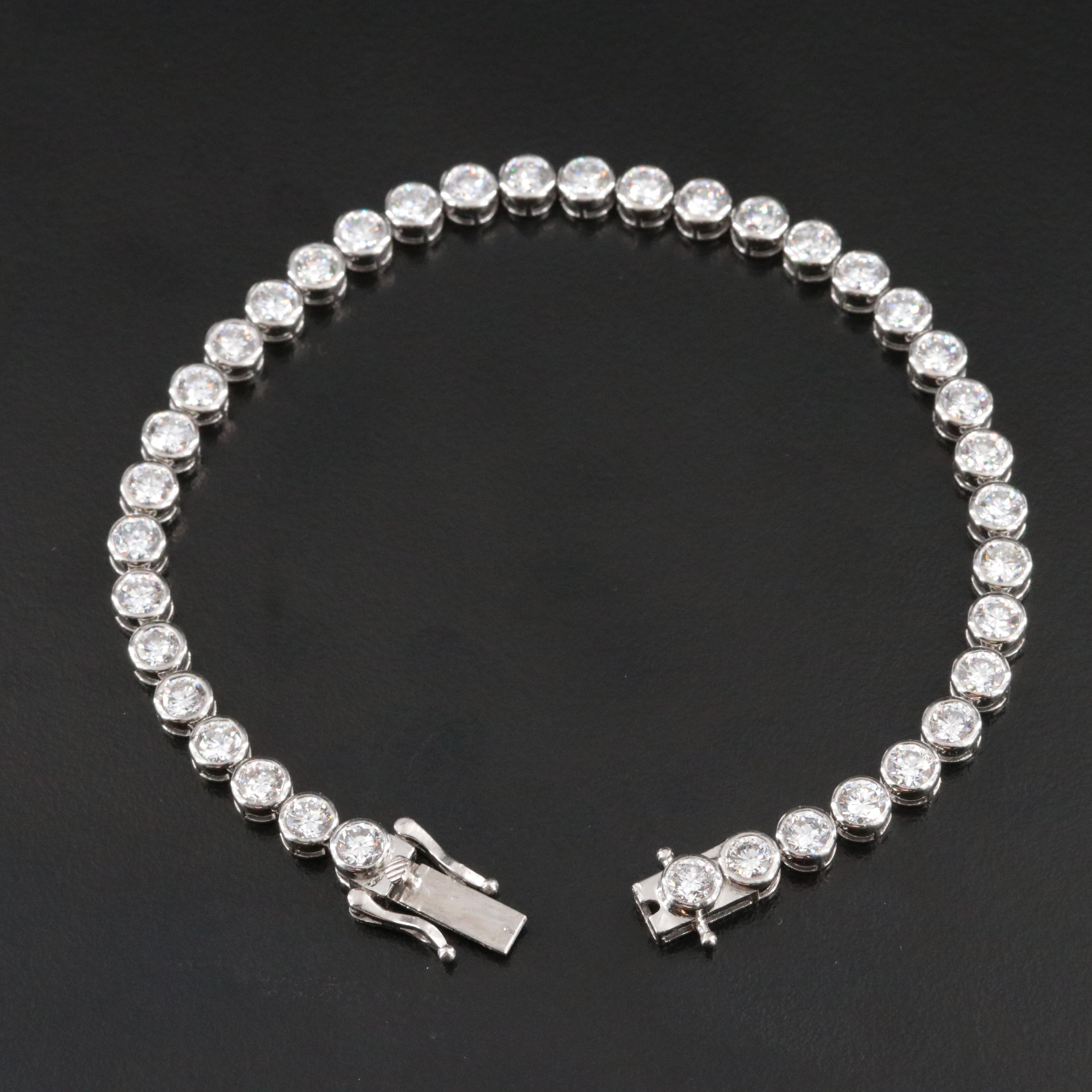 Platinum 10.29 CTW Lab Grown Diamond Line Bracelet