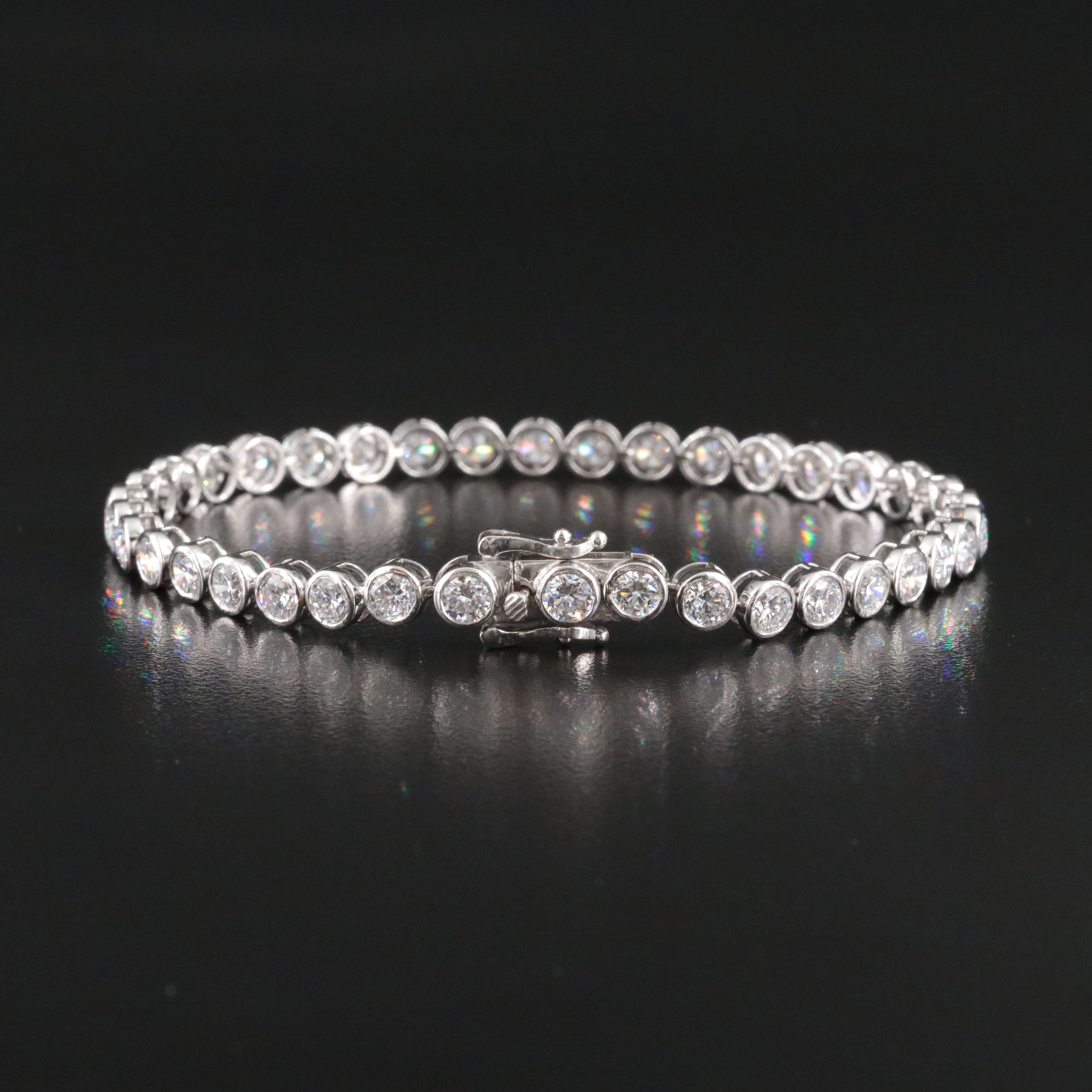 Platinum 10.29 CTW Lab Grown Diamond Line Bracelet