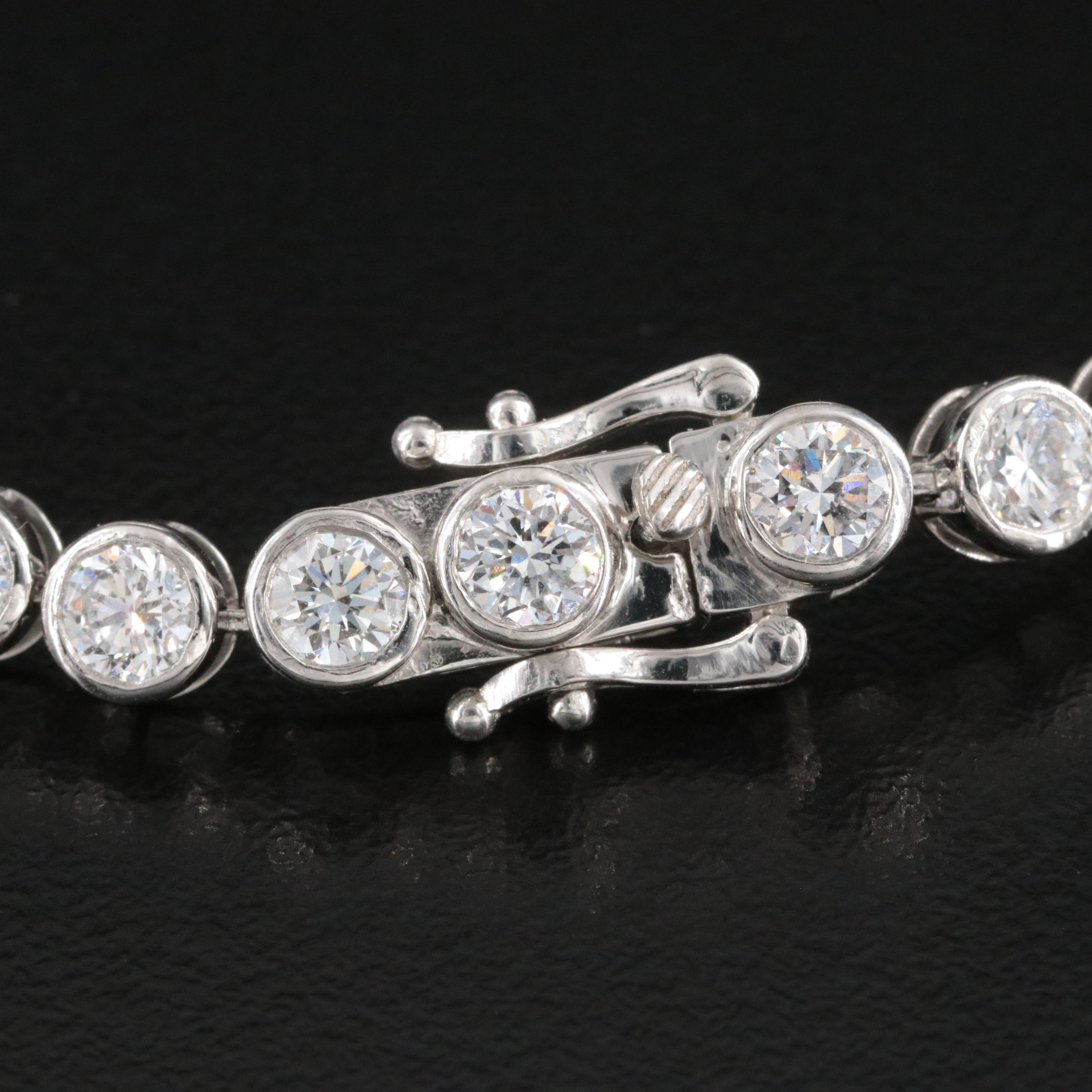 Platinum 10.29 CTW Lab Grown Diamond Line Bracelet