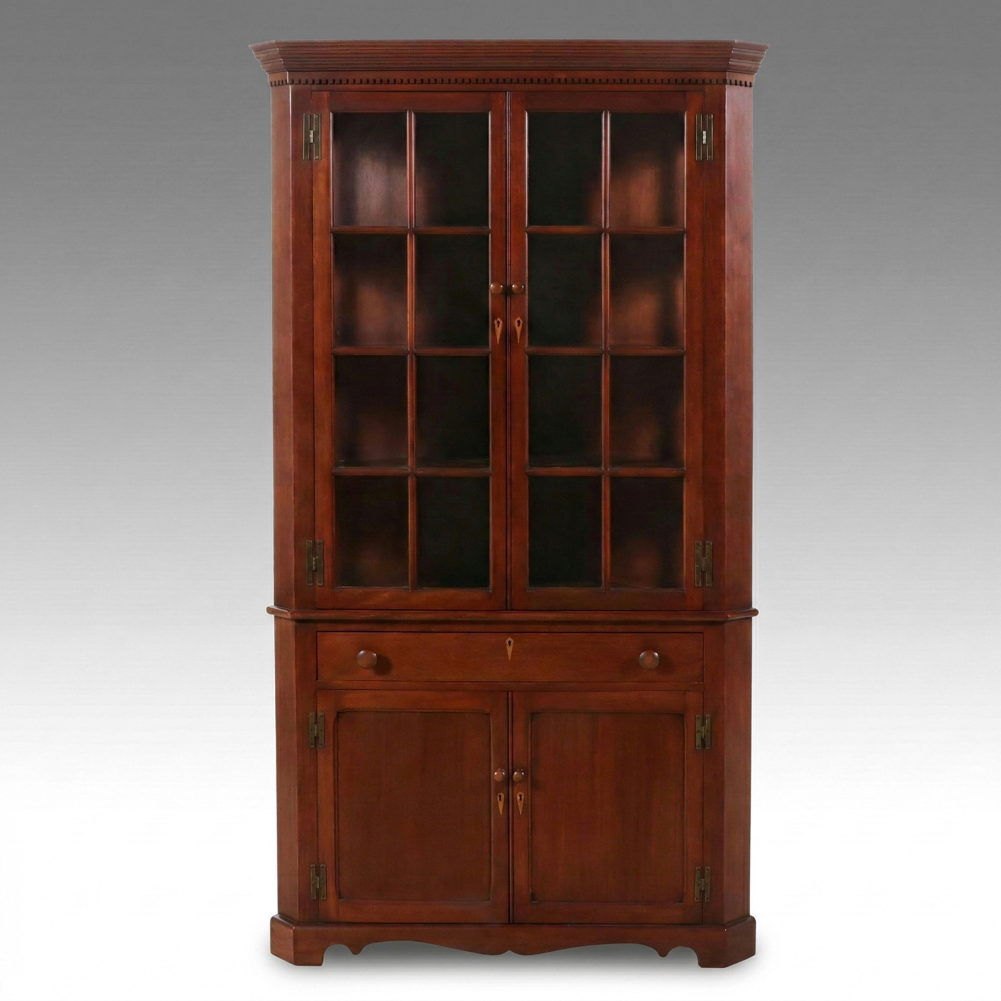 Federal Style Inlaid Mahogany Corner Cabinet