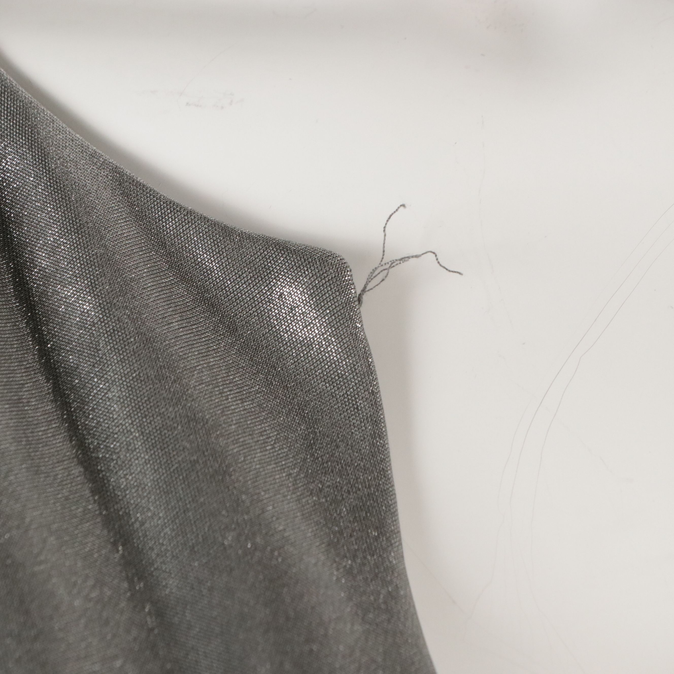 Halston Heritage Silver Metallic Jersey Cutout Evening Dress