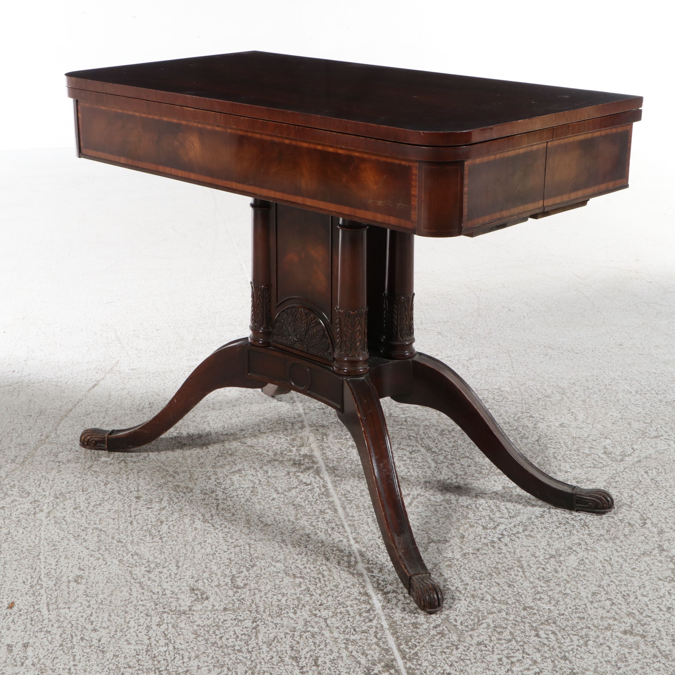 Weiman Furniture Co. Mahogany Duncan Phyfe Style Games Table