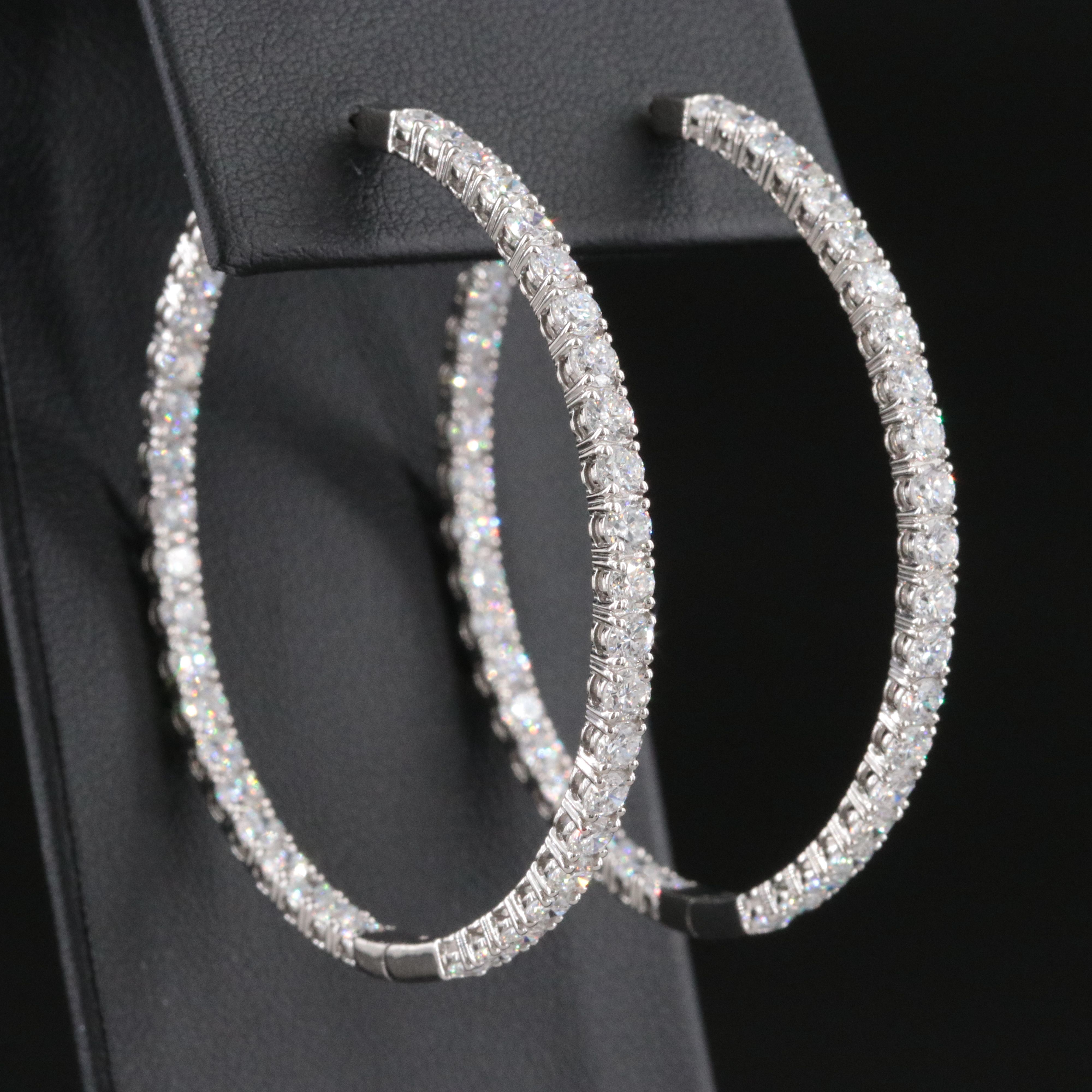 Platinum 7.89 CTW Lab Grown Inside-Out Hoop Earrings