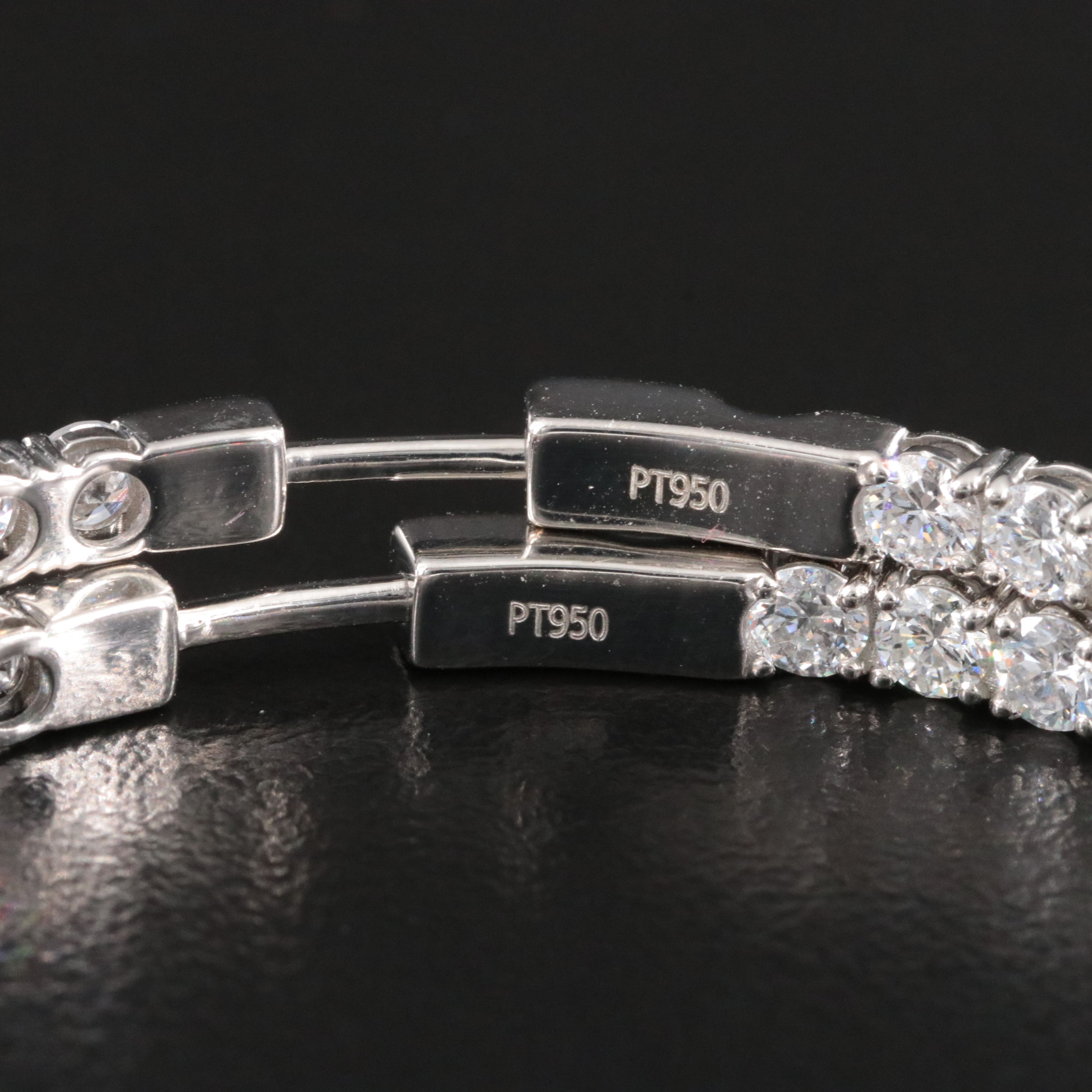 Platinum 7.89 CTW Lab Grown Inside-Out Hoop Earrings