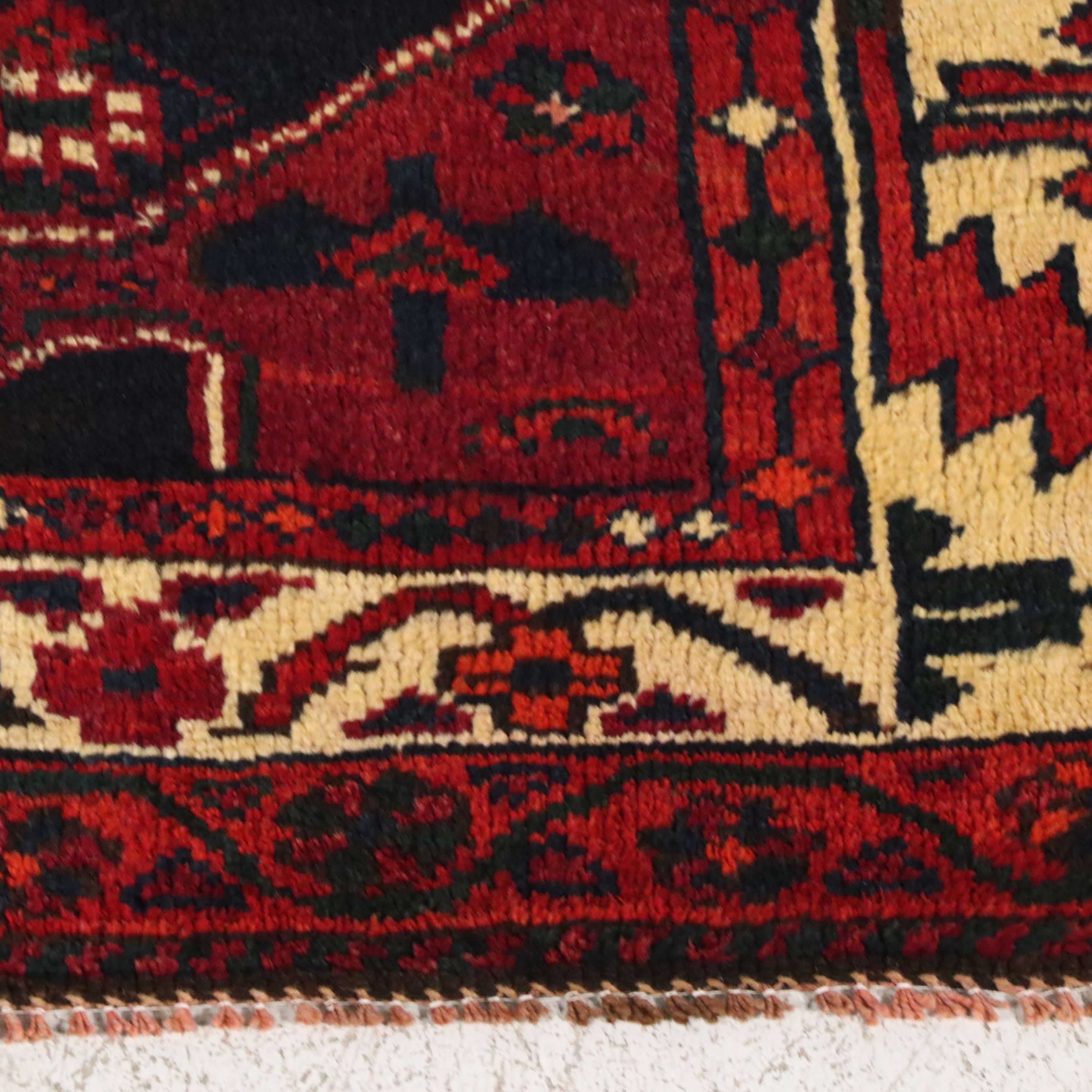 4'9 x 6' Hand-Knotted Afghan Baluch Area Rug